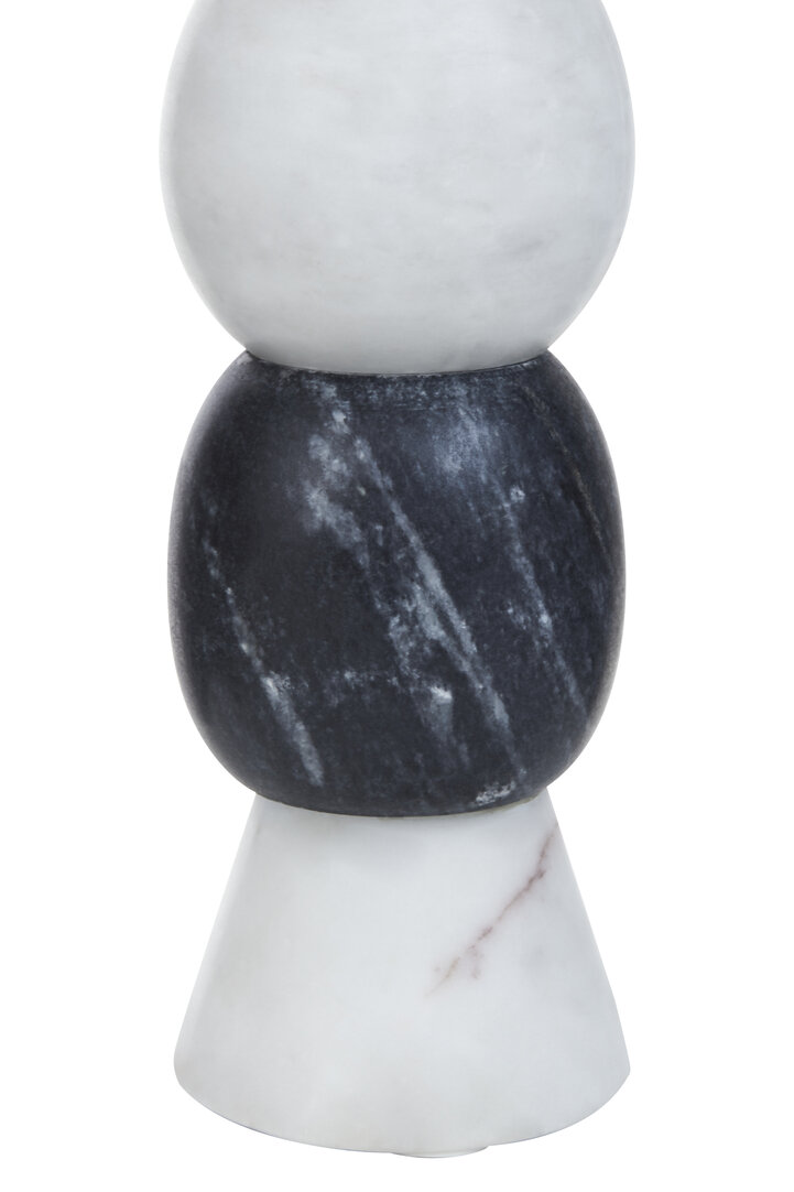 Oxana Multi-layered Candle Holder Marble Black White