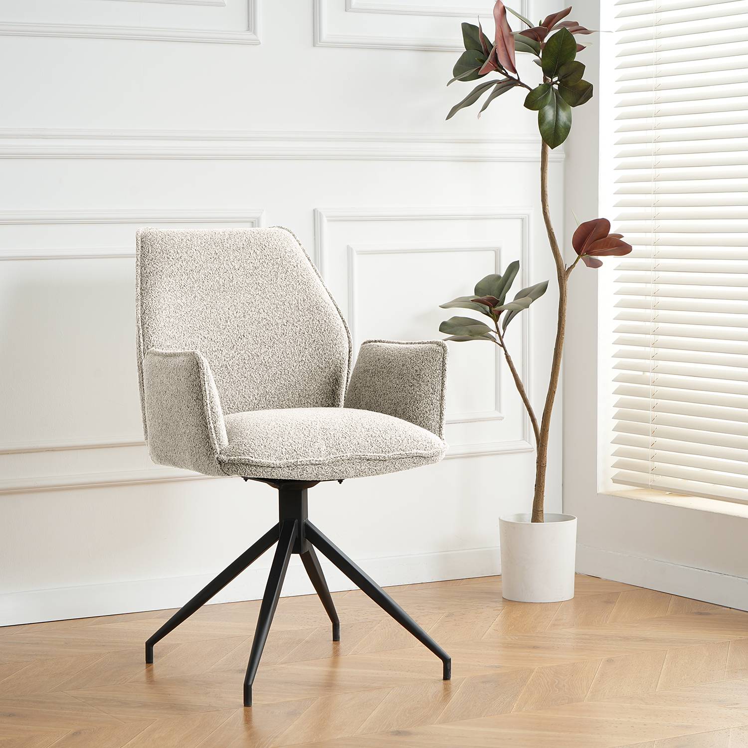Armchair Duber Bouclé Light Grey