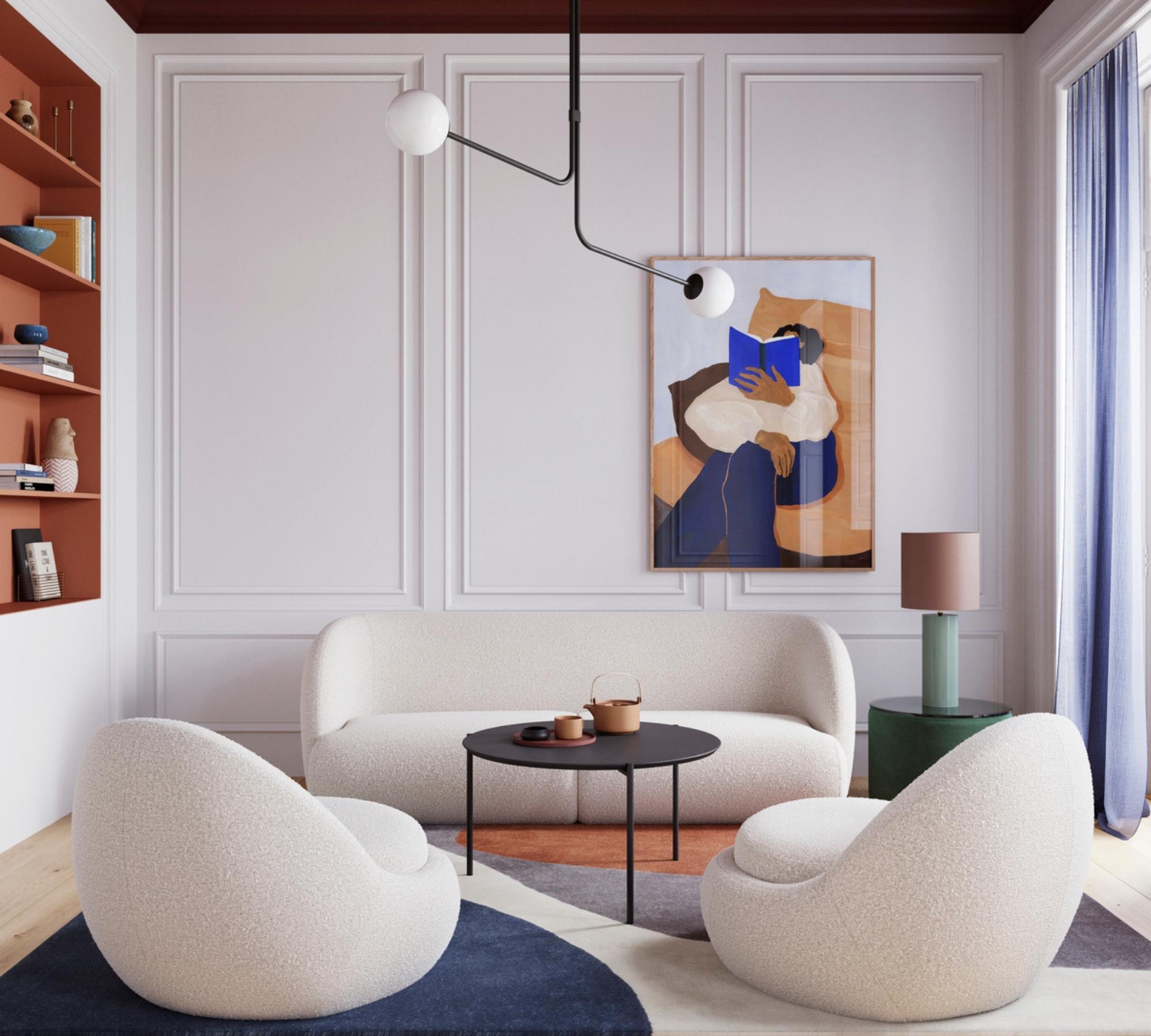 Design-Award-Winning Paula Sofa 2-Sitzer Maya Cream