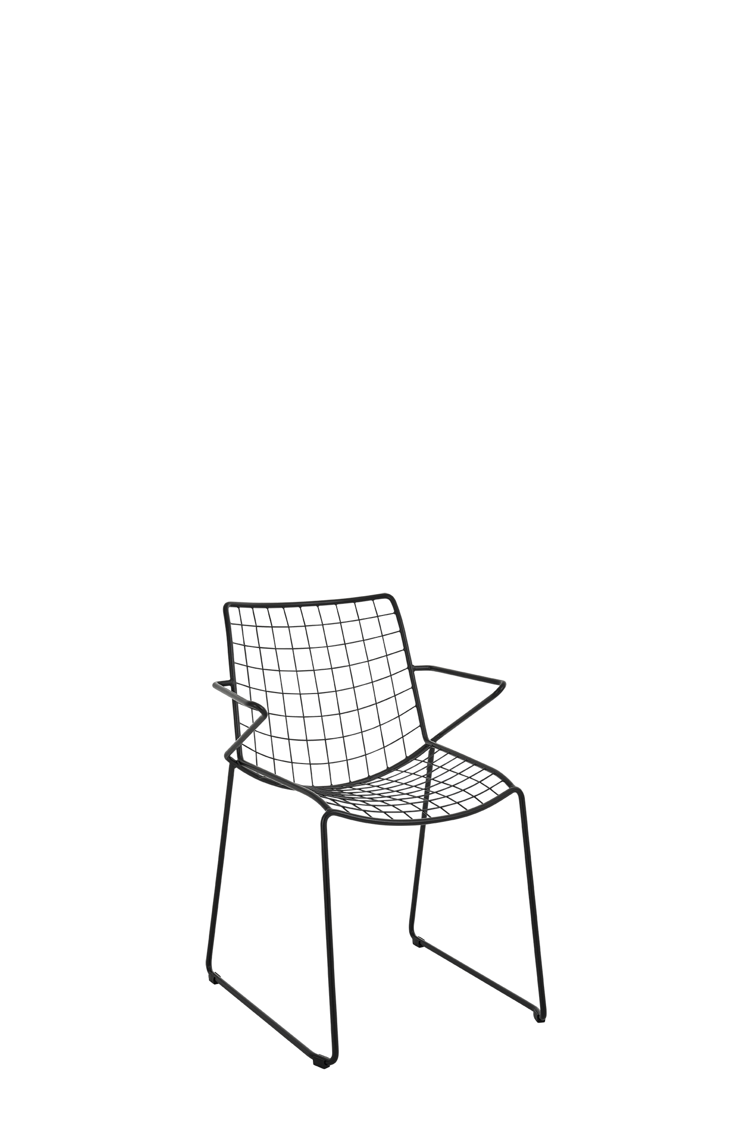 Racket Sessel Edelstahl Schwarz mit Sitz-/Rückenpolster