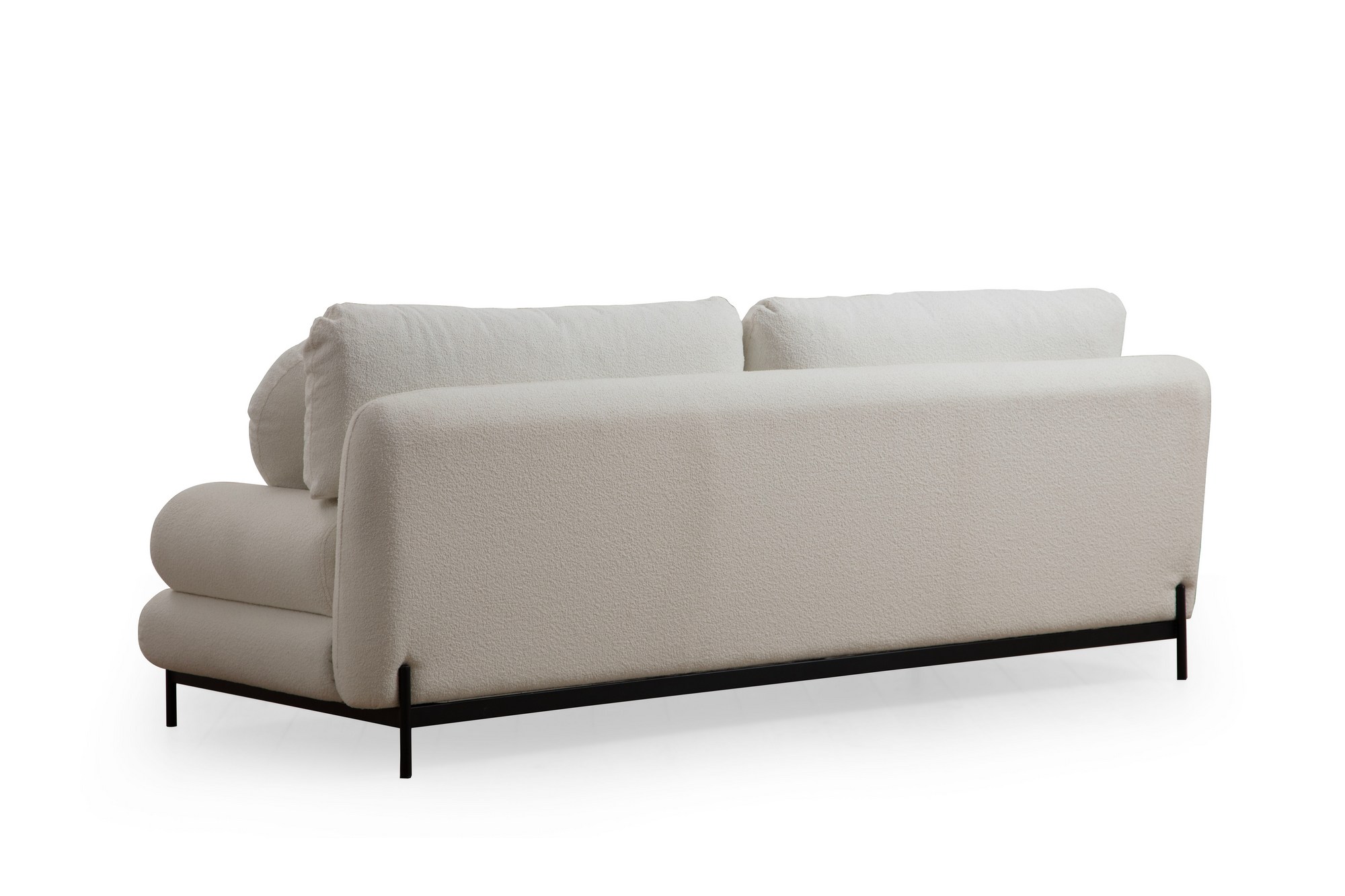 Sofa 3-Sitzer Textil Weiß