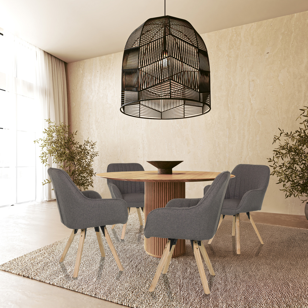 Scandi Soft Dining Chair Swivel Dark Grey