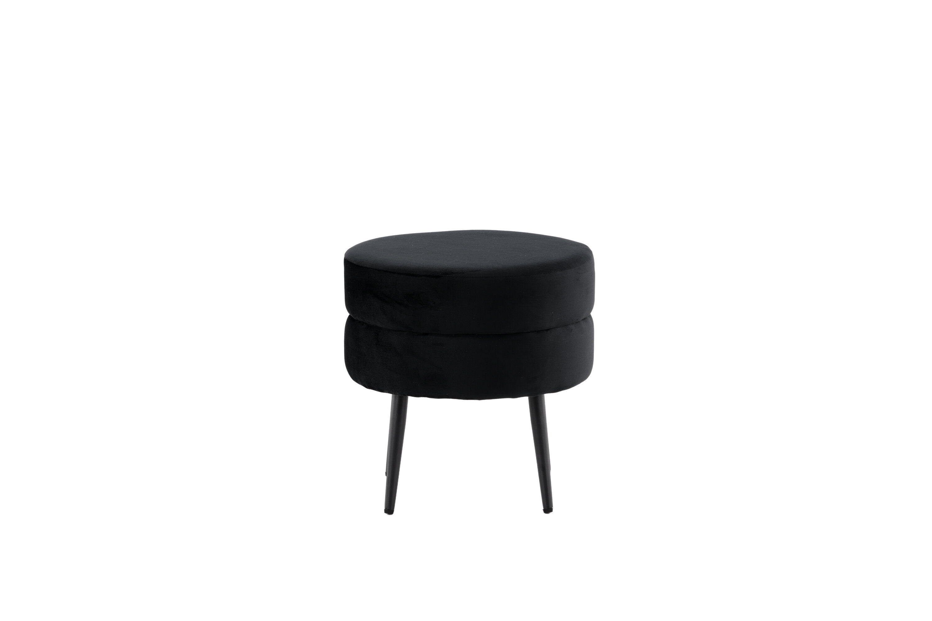 Pot Pouf Samt Schwarz Ø40cm