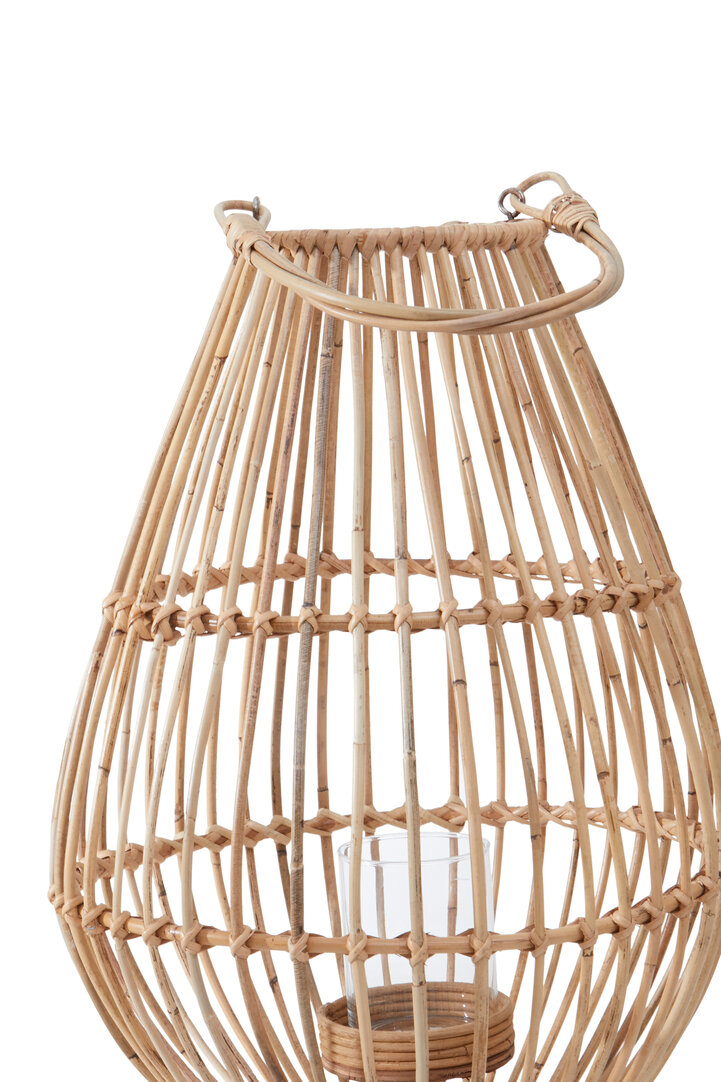 Mataram Große Schwarze Naturrattan Laterne
