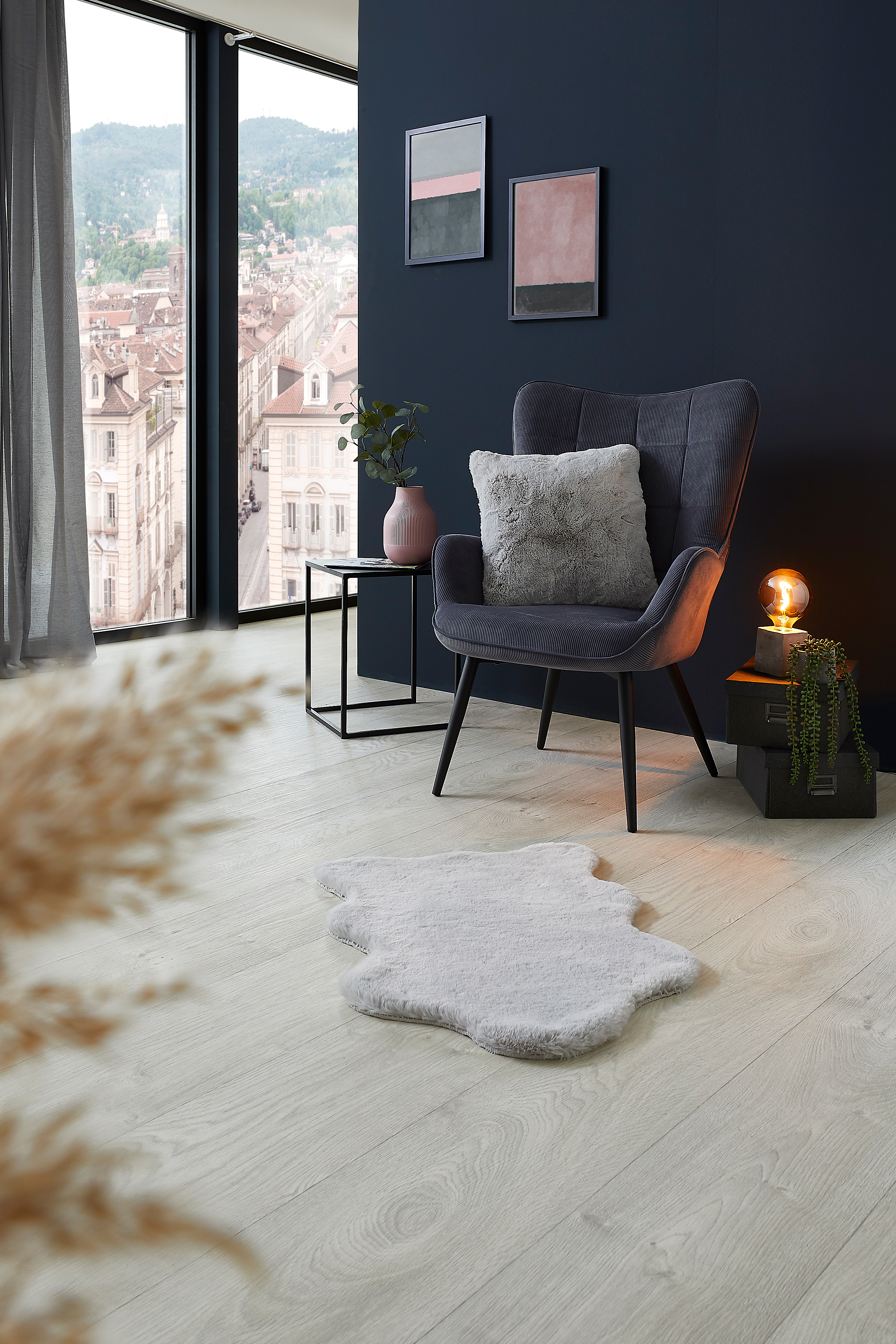 Decorative Faux Fur Como Woven Fabric Grey