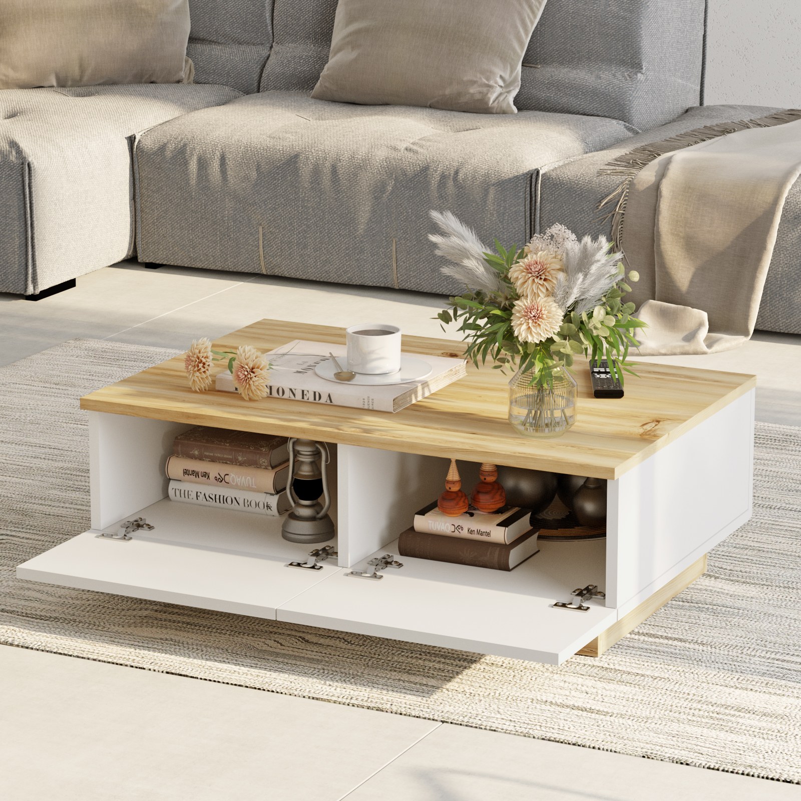 Leva Couchtisch Oak Weiß