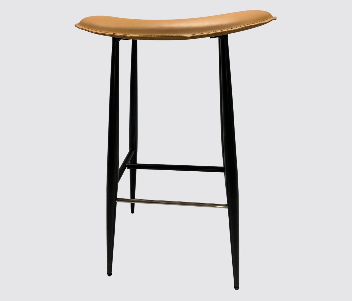 2x Barhocker mit Sitzfläche aus Kunstleder 