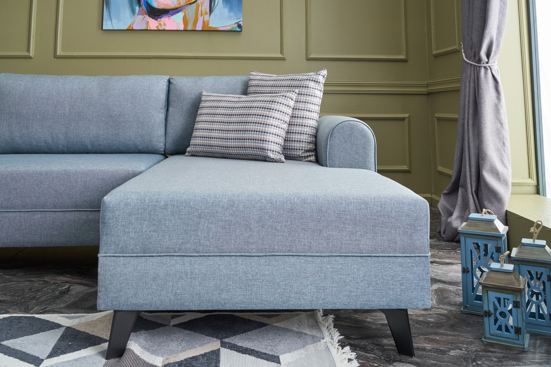 Belen Sofa Bed 4-Seater Blue