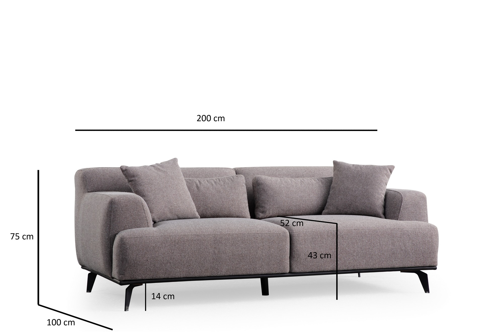 Jaguar 2-Sitzer Sofa Grau