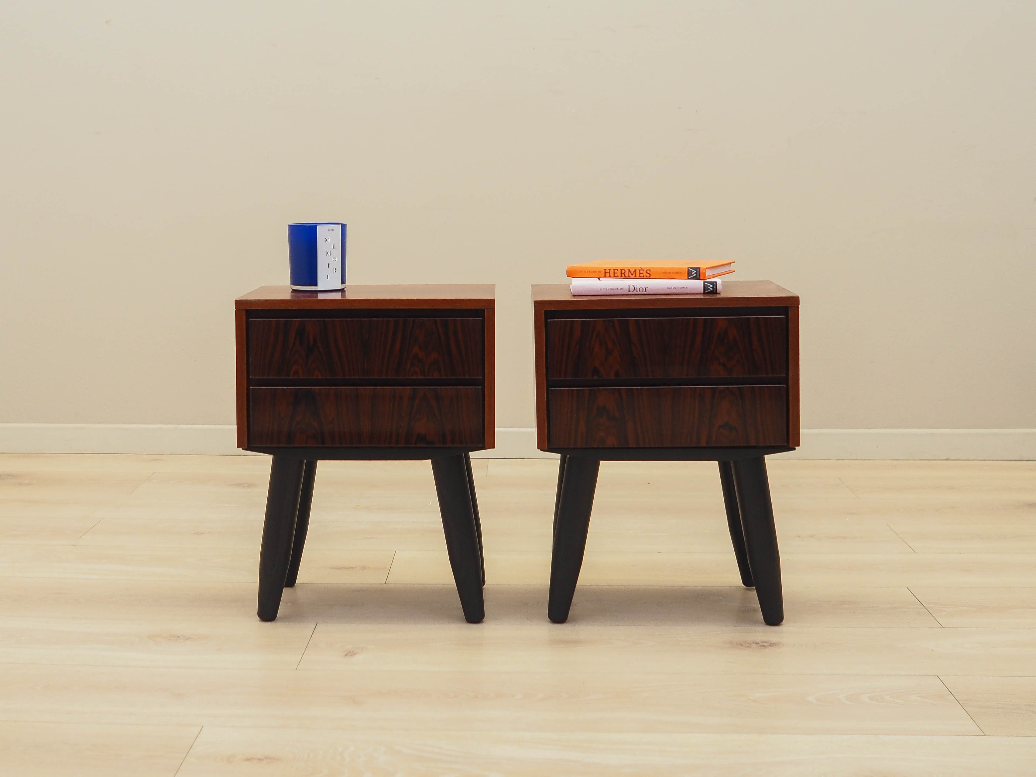 Nachttisch-Set 2-teilig Palisanderholz 1970er Jahre