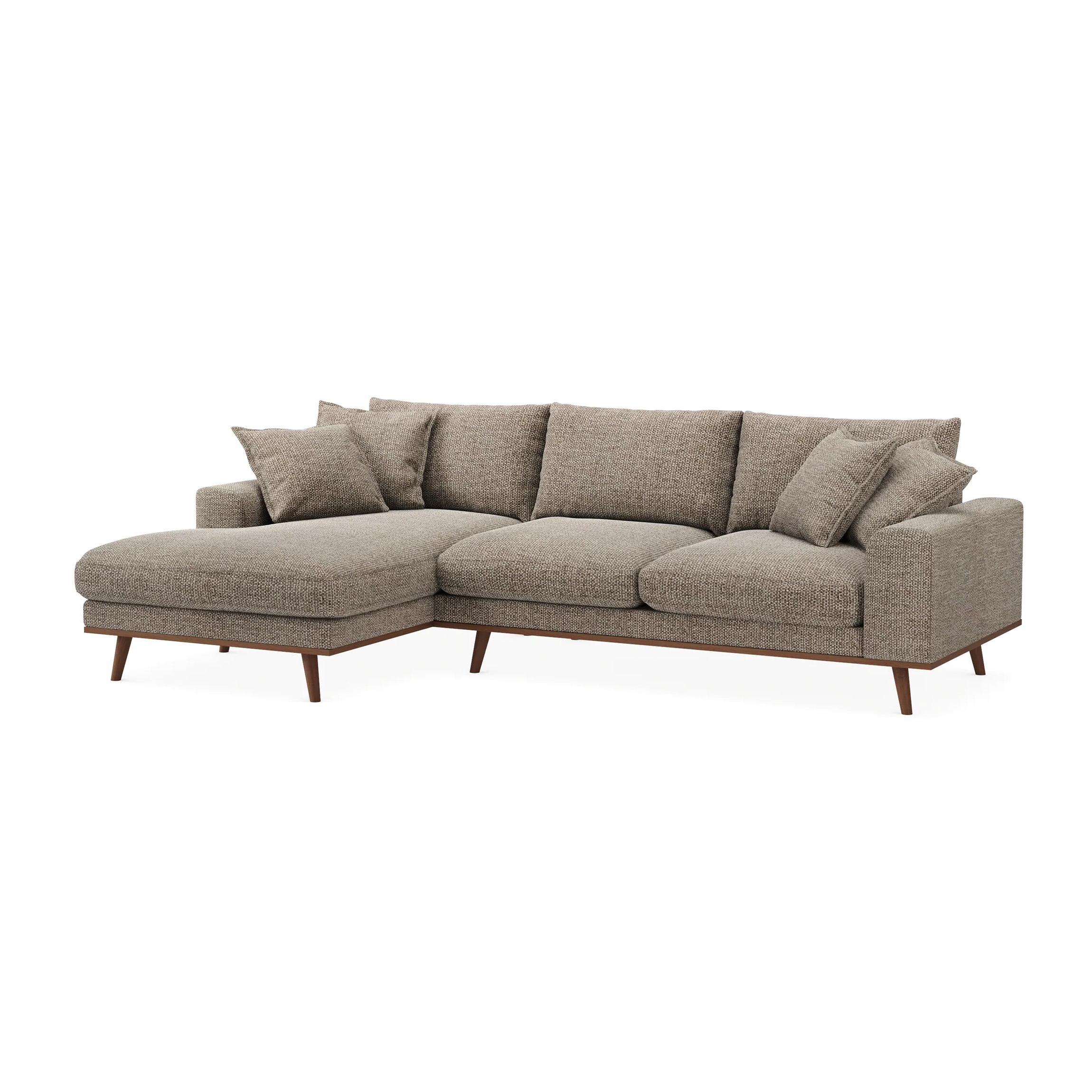 Ecksofa Harper 3-Sitzer Links Hellbraun