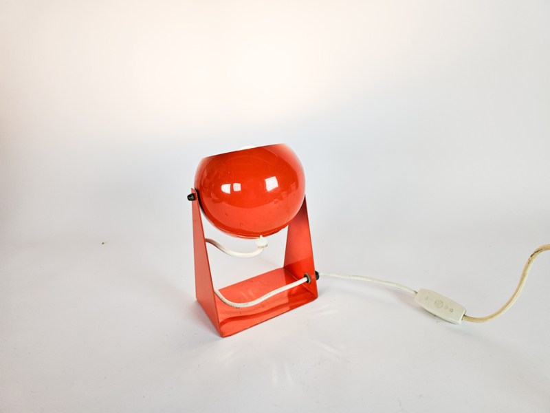 Vintage Lampe Metall Orange 1970er Jahre