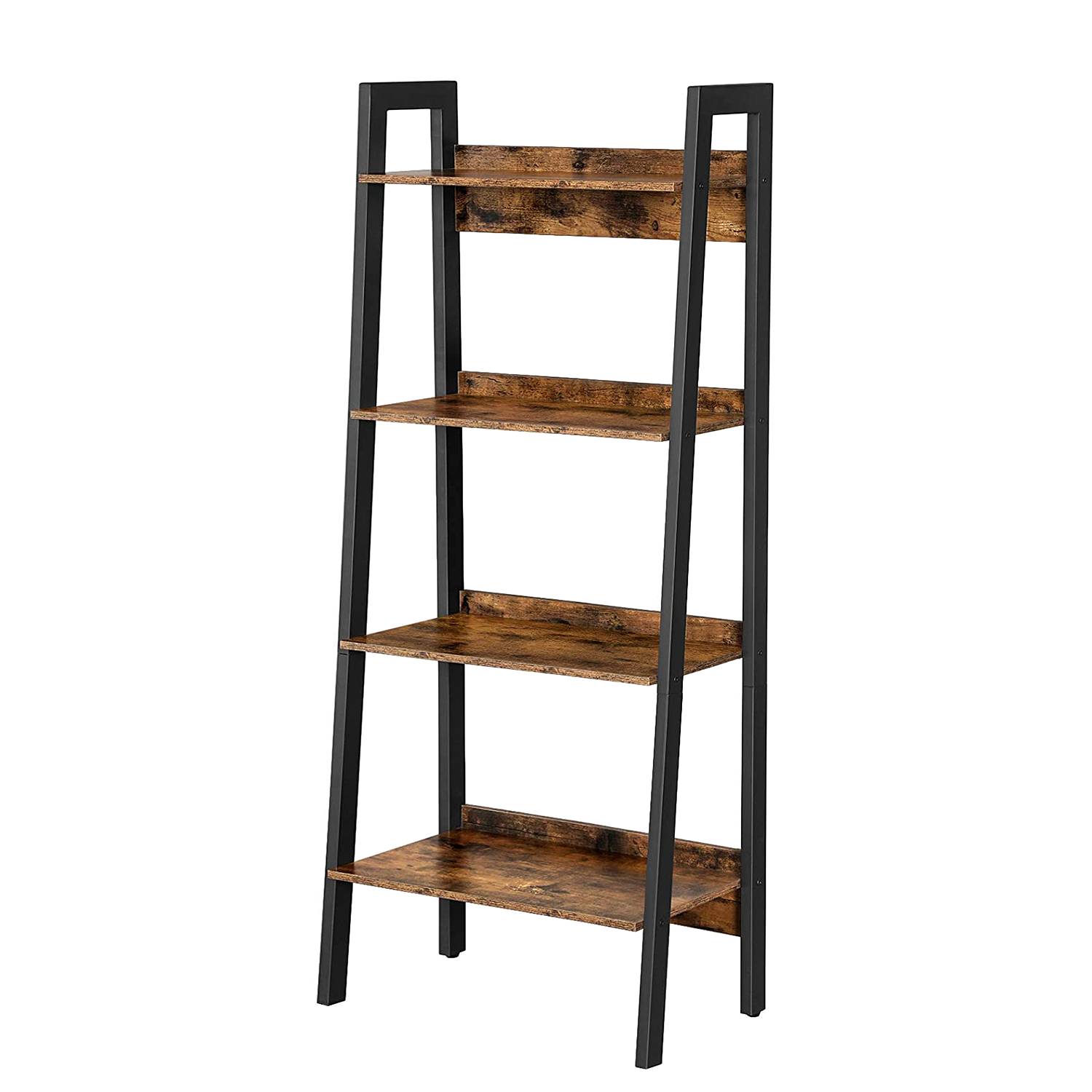 Leesville V Shelf Engineered Wood Brown Black