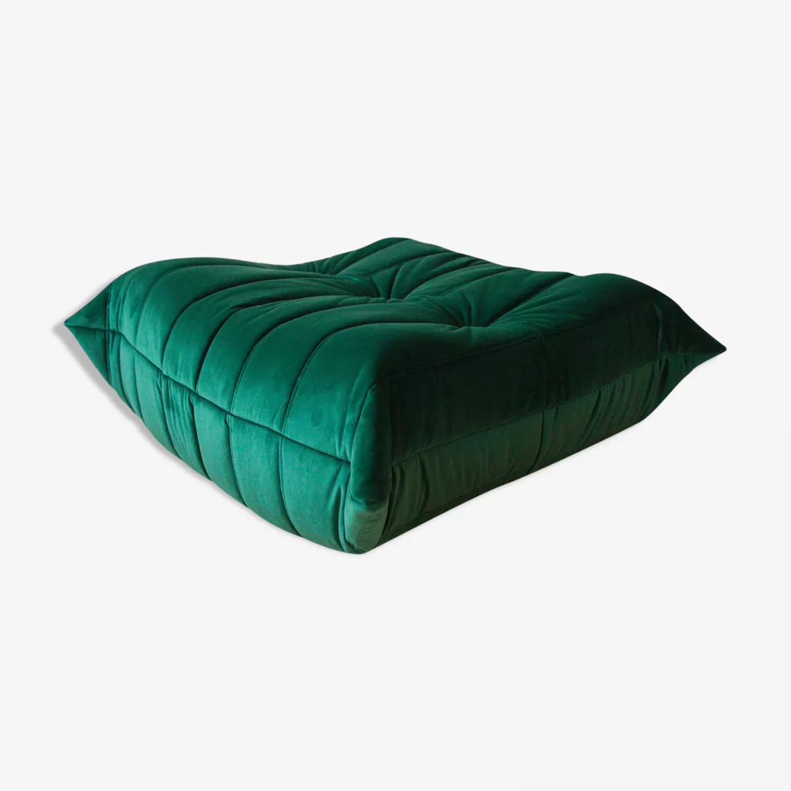 Togo Ottoman Emerald Green Velvet