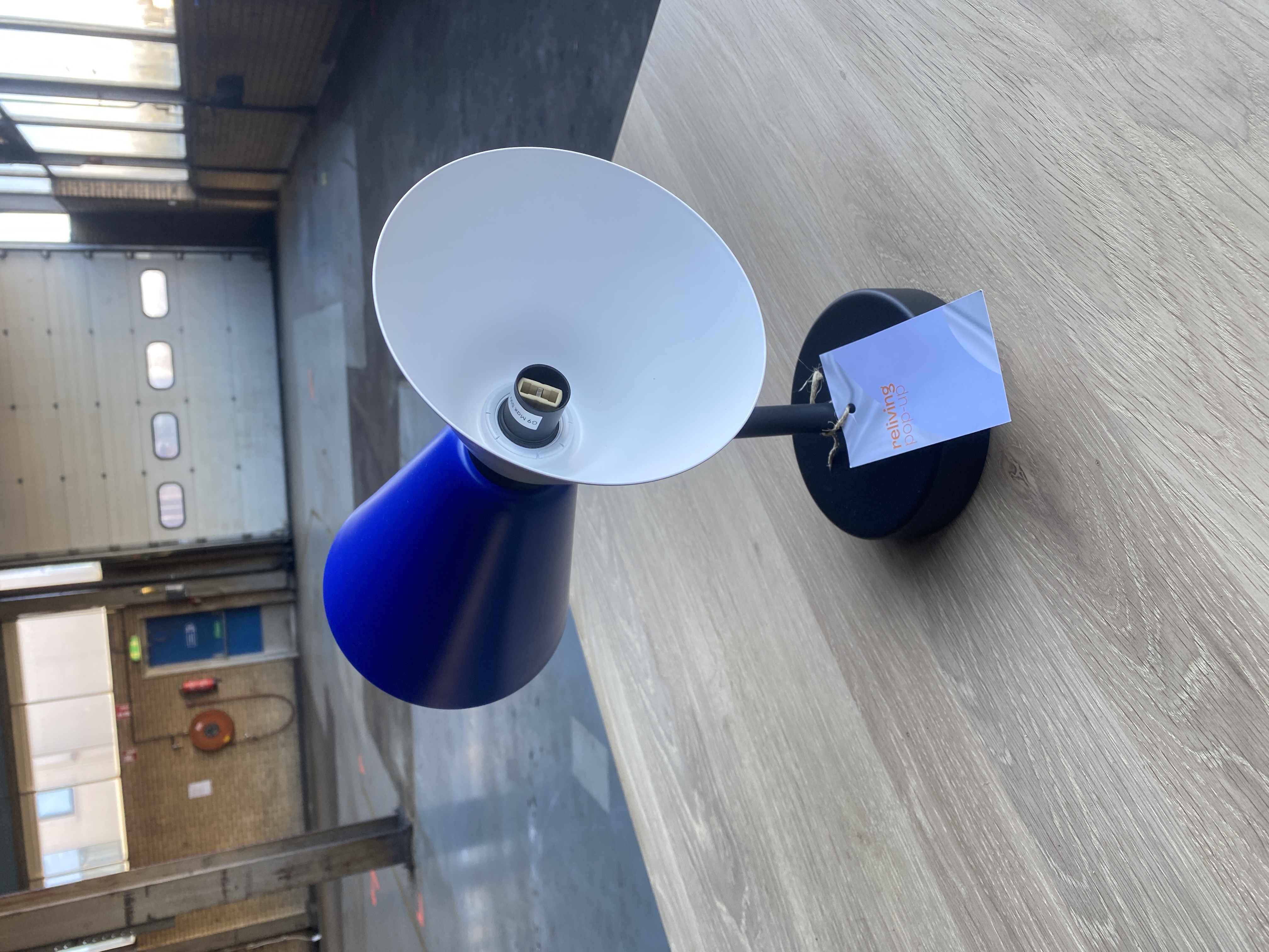 Alphabeta Wandlampe Stahl Blau Grau