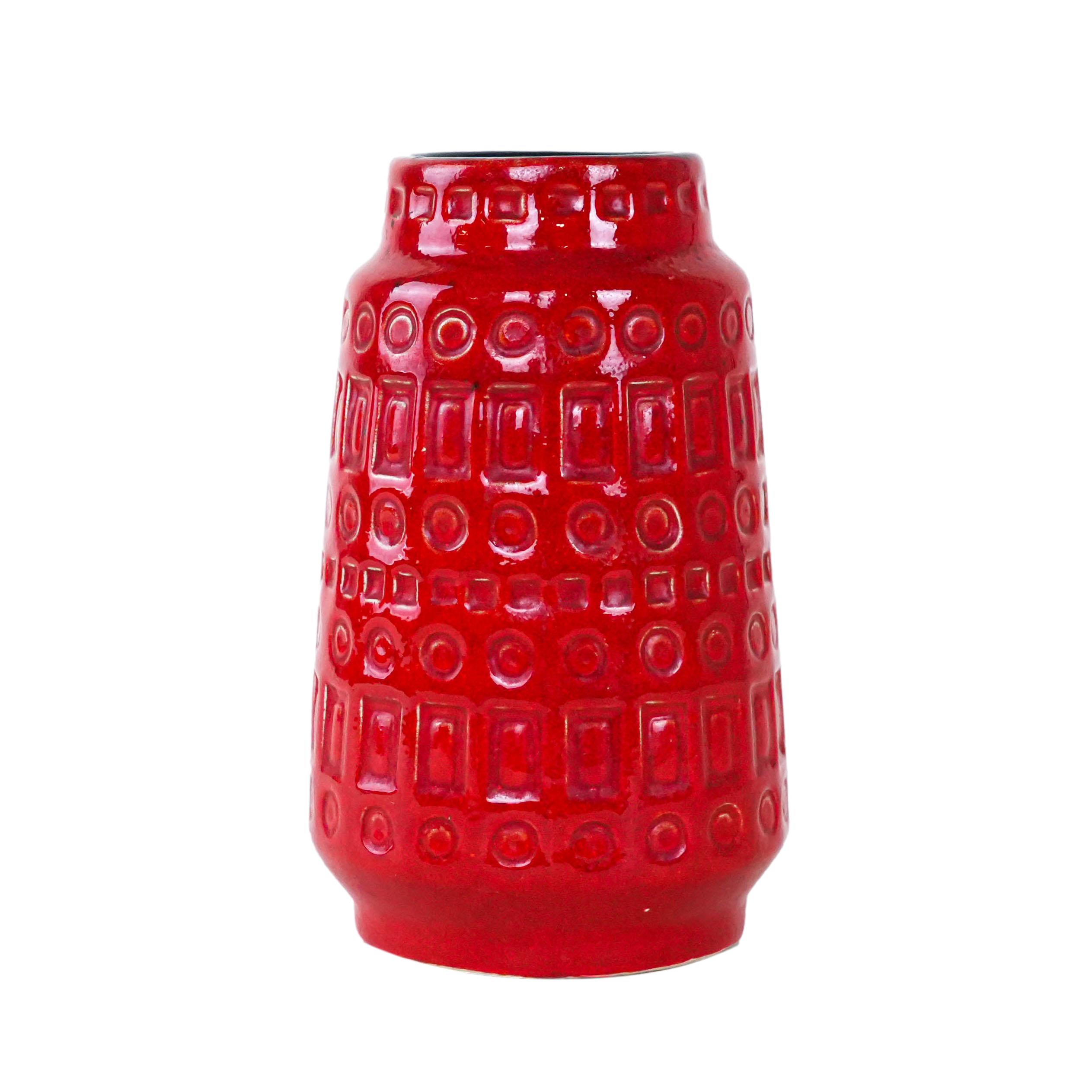 Keramikvase 1960er Jahre Rot