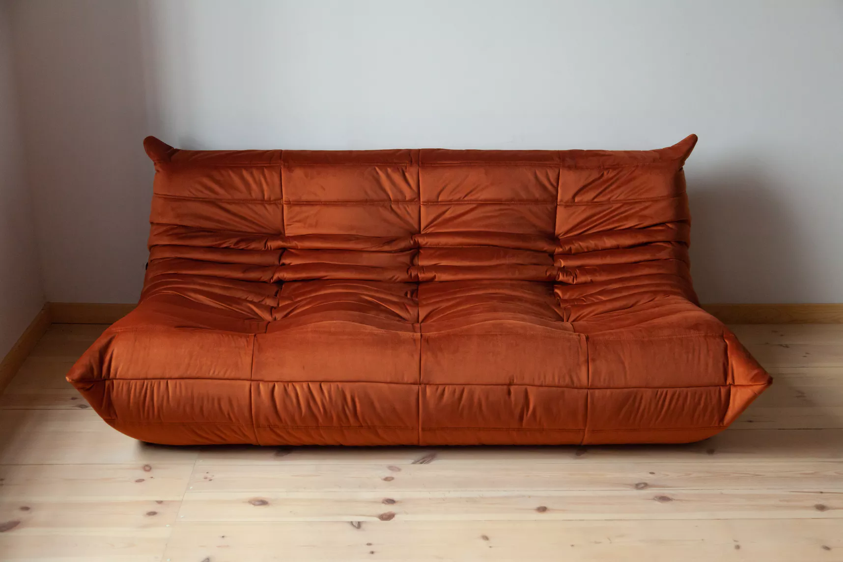 Togo Lounge Set 3-piece Velvet Amber-Orange