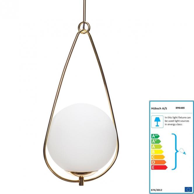 Sphere Pendant Lamp White Gold