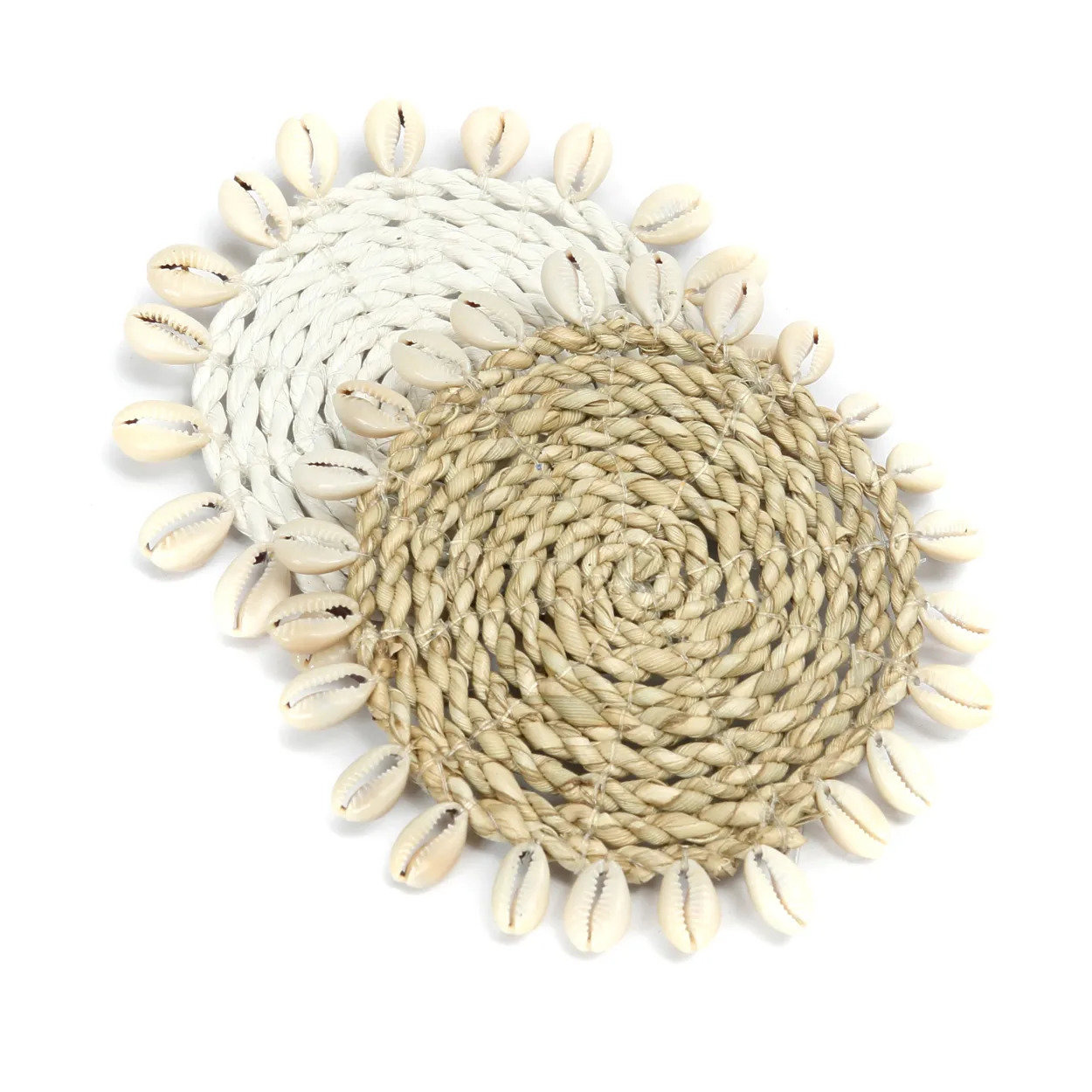 Shell Untersetzer Seegras Creme