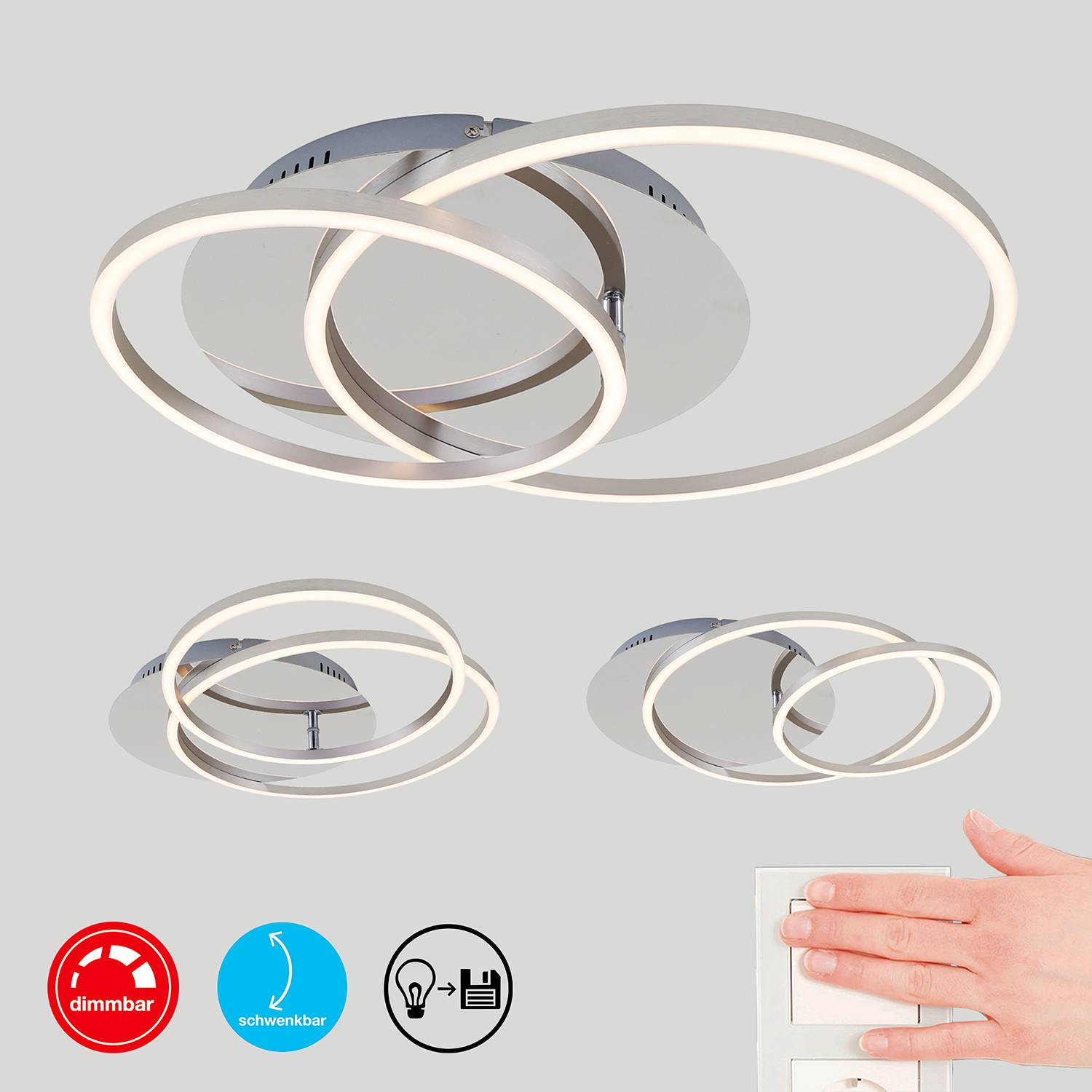 1-Flammig LED-Deckenleuchte Aluminium