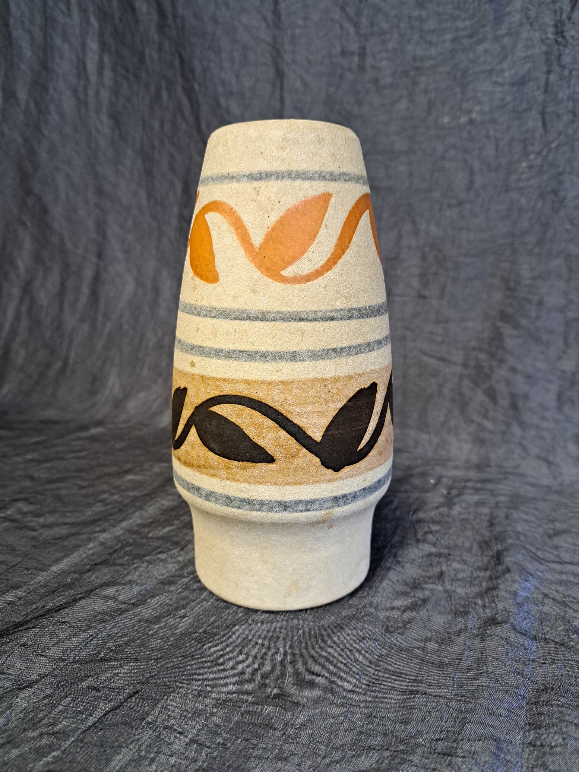 Vintage Vase Ceramic White Black