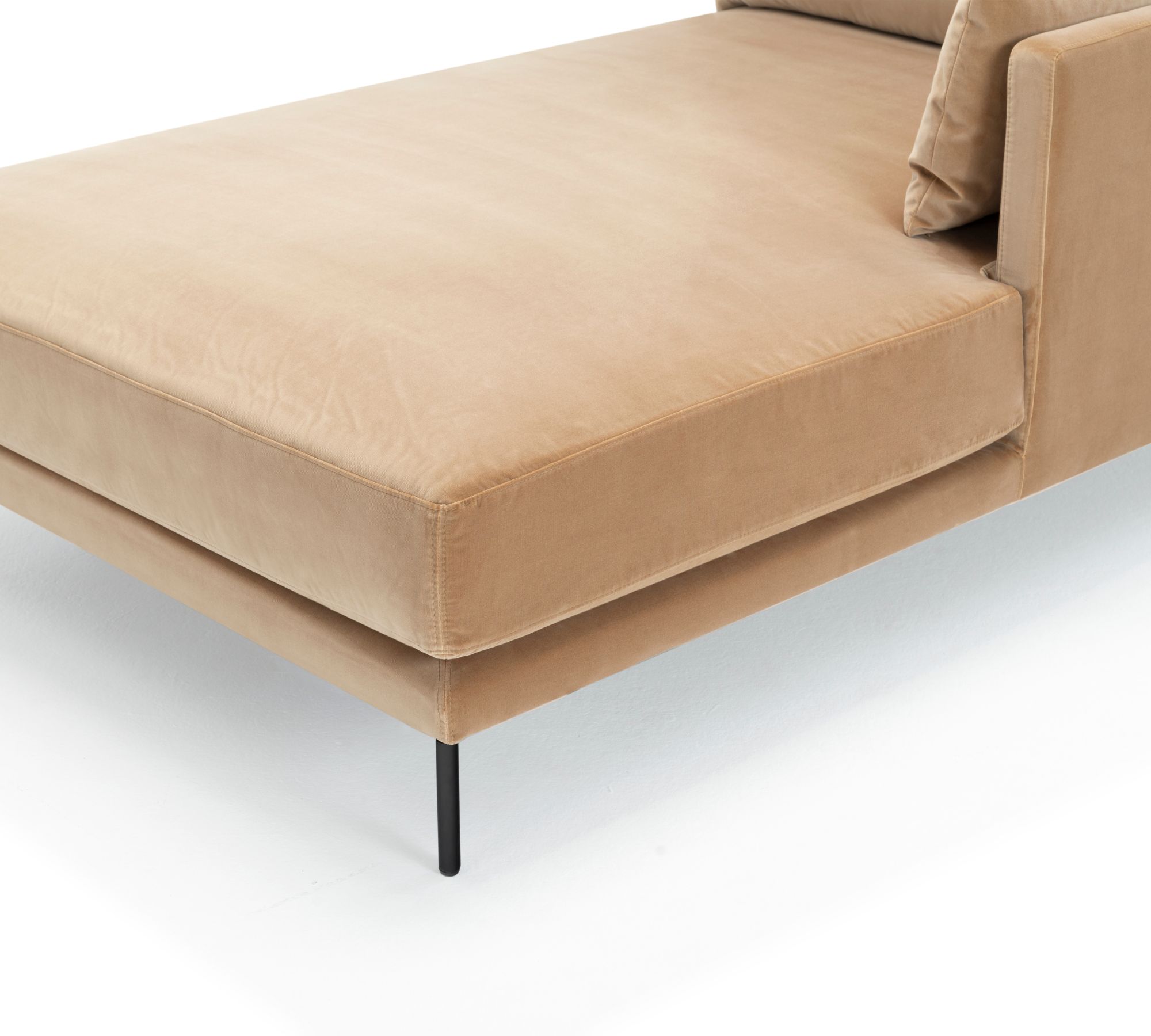 Vincent 1-Sitzer Récamiere Rechts Velour Matt Beige