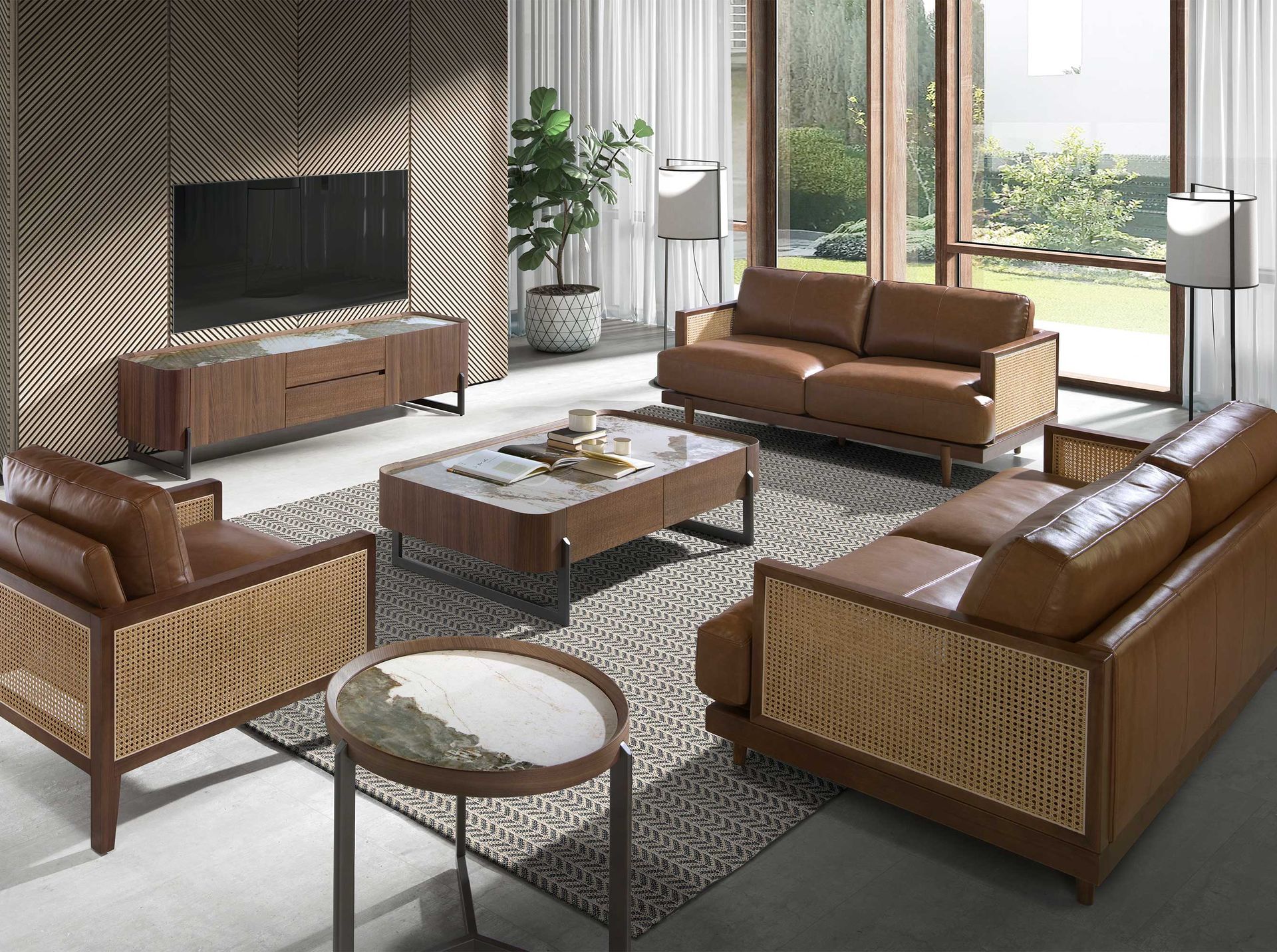 Coffee table 2131 Porcelain marble Brown