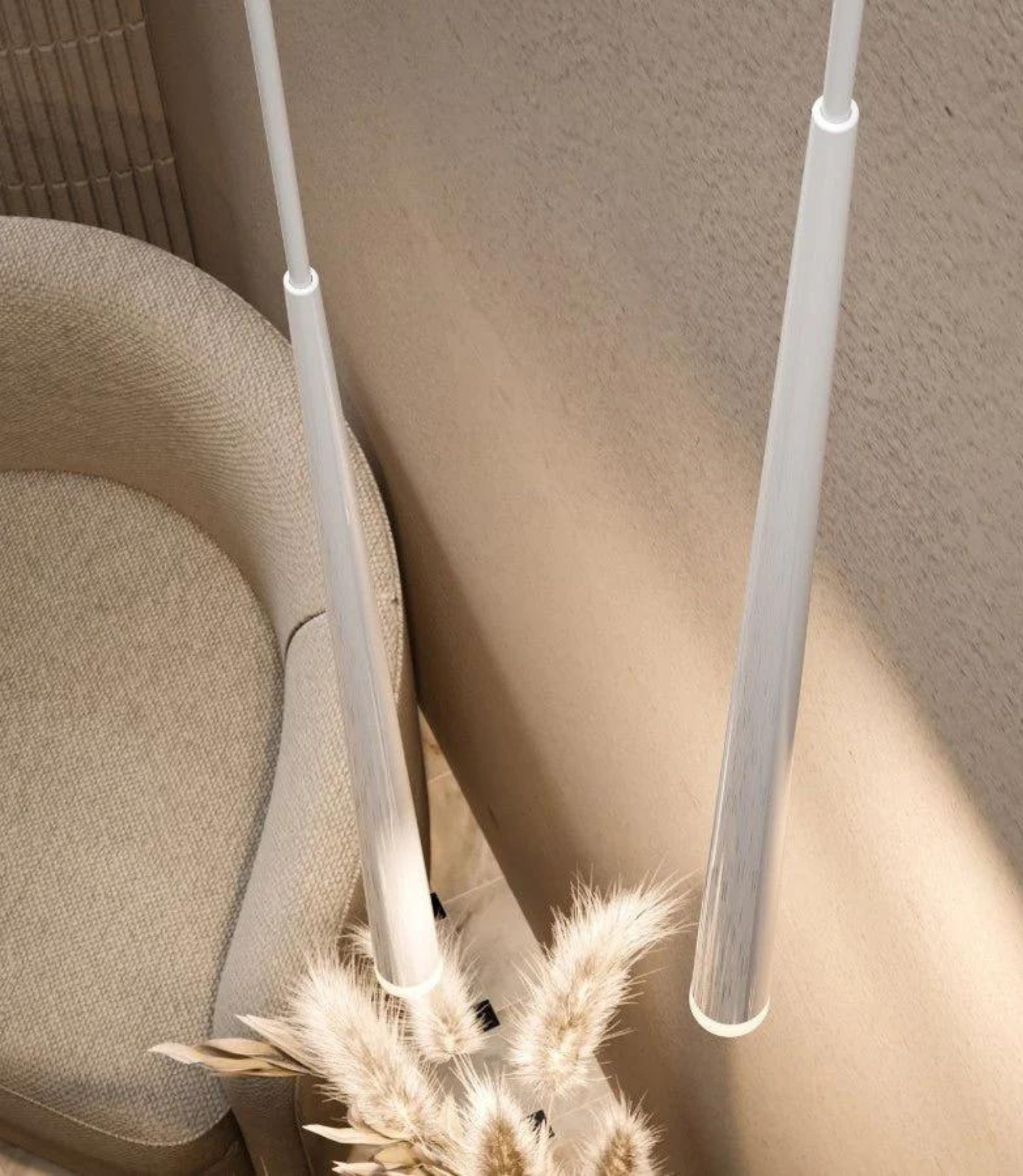 1-Flaming pendant light Hades Metal Acrylic glass White