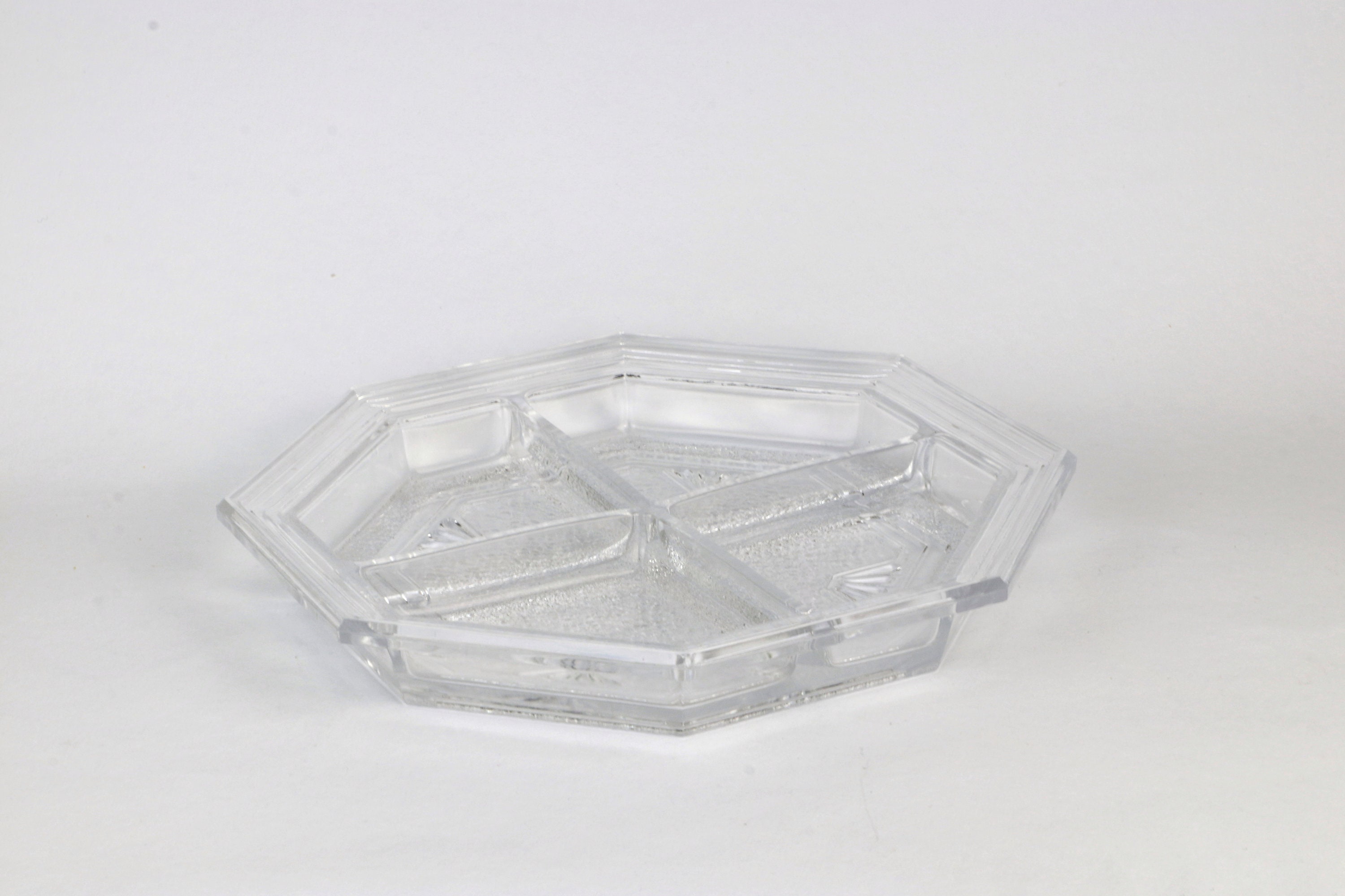 Vintage Art Deco Revival Plate Lead Crystal 1980s