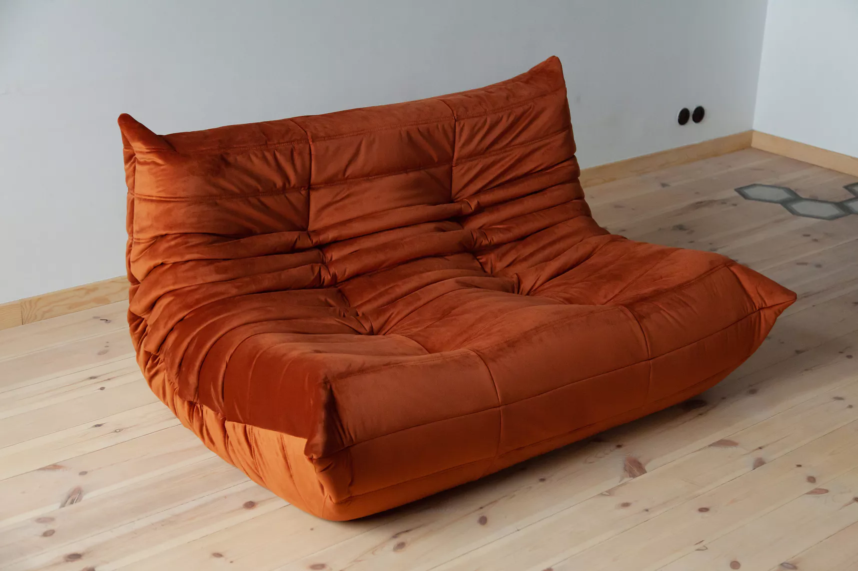 Togo Lounge Set 2-piece Velvet Amber-Orange