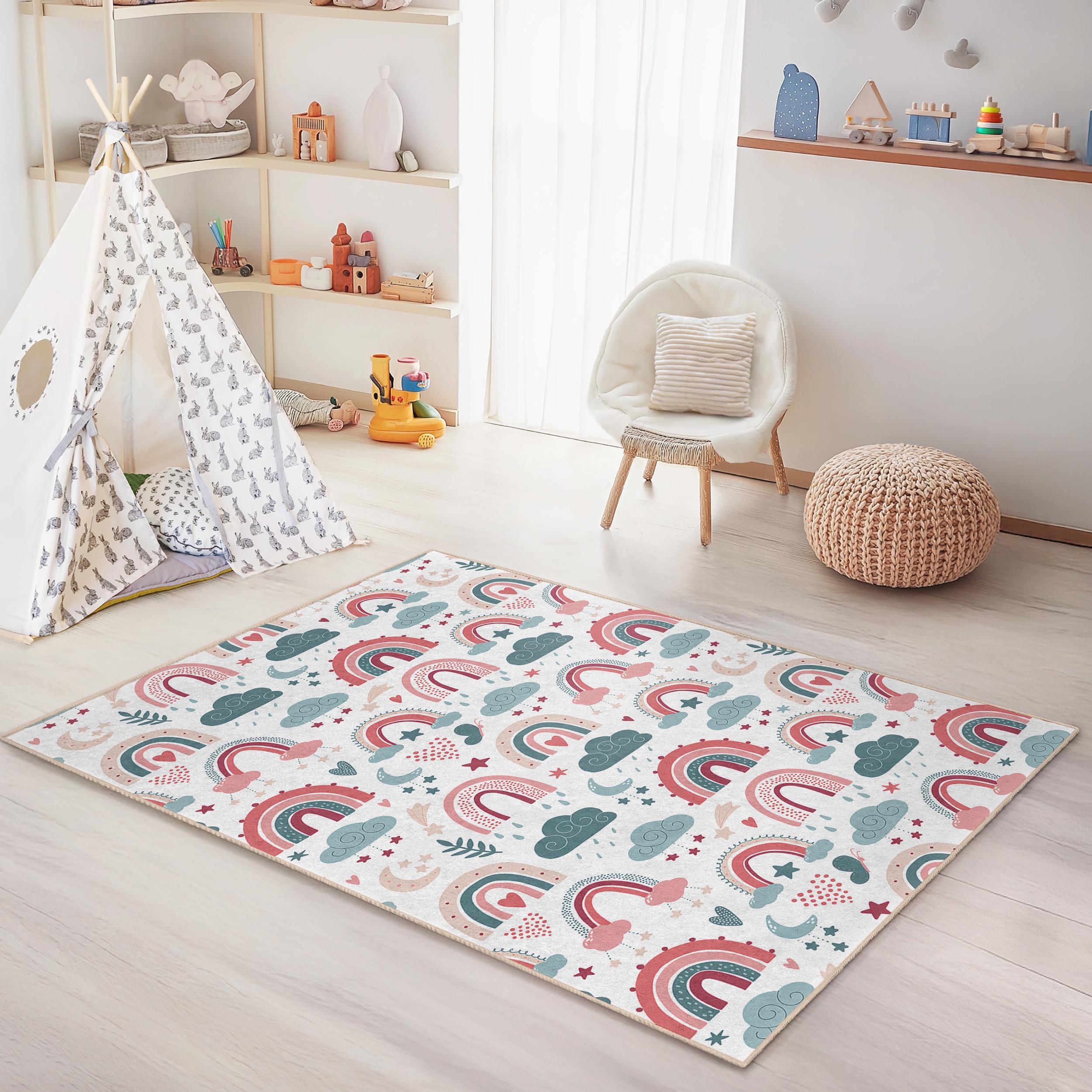 Einhorn Kinderteppich Mehrfarbig 100x300cm