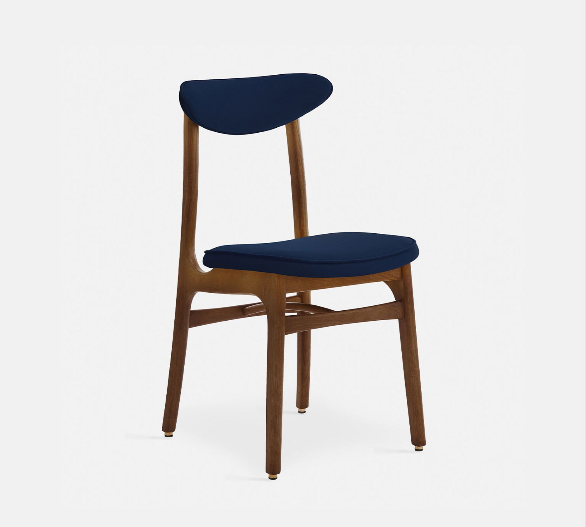 200-190 Stuhl Holz Samt Indigo