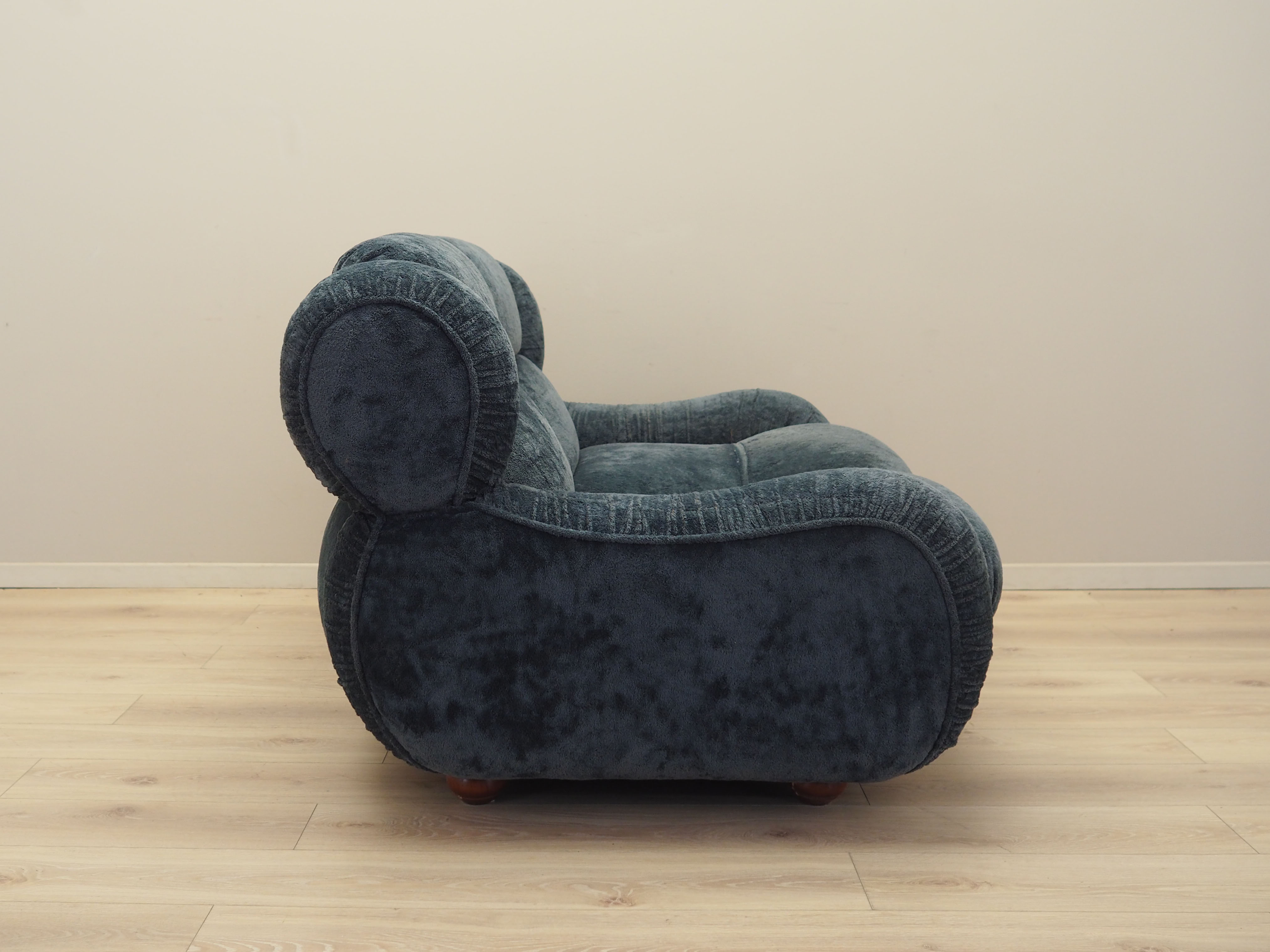 2-seater sofa velvet blue 1970s