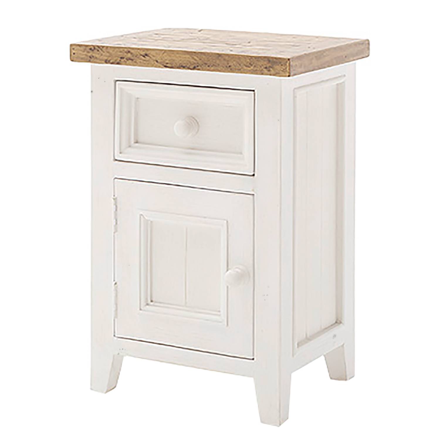 Balignton Nachtkommode Kiefer Massivholz Weiß