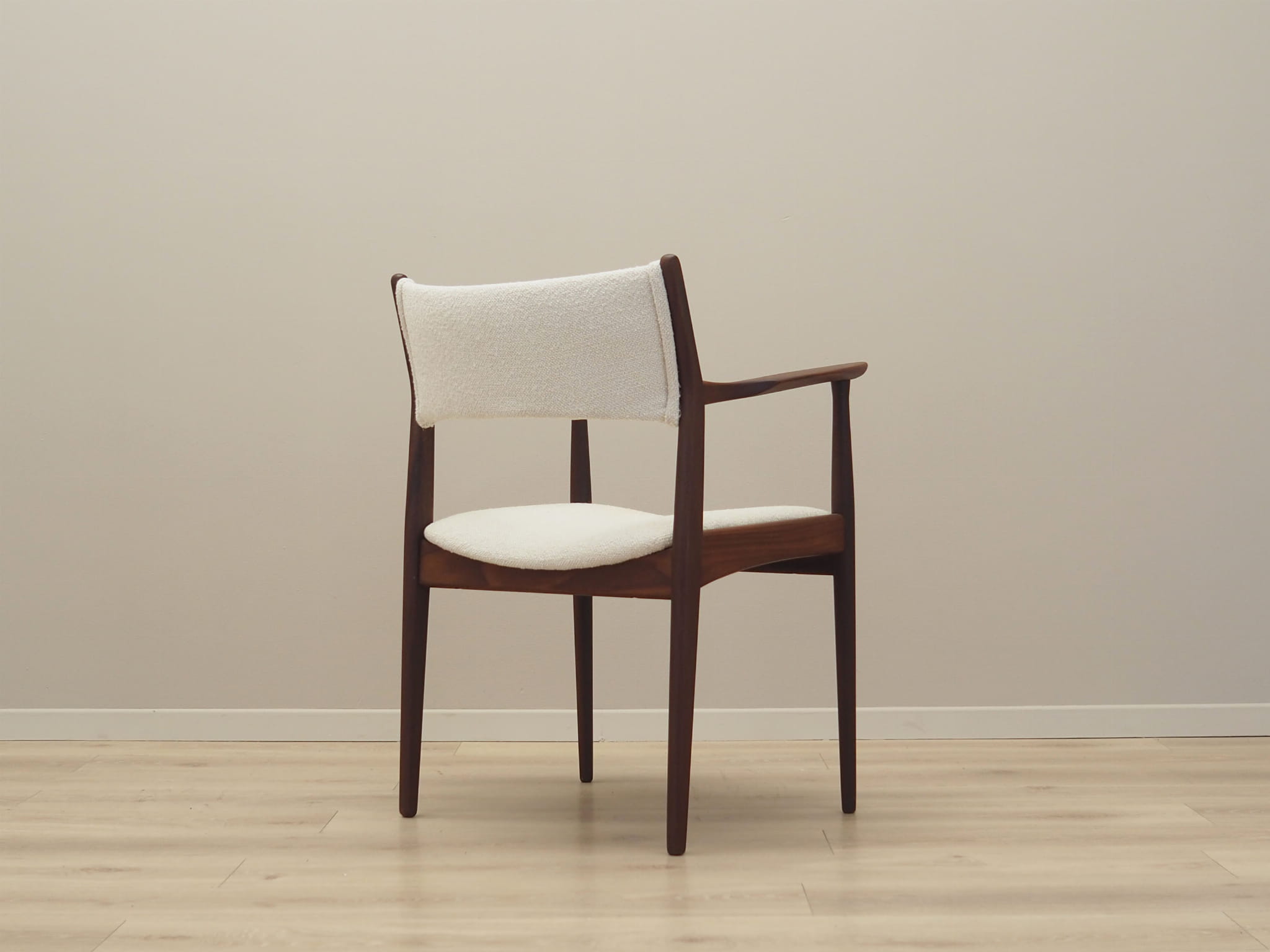 Vintage armchair Teak wood Textile Cream 1960s