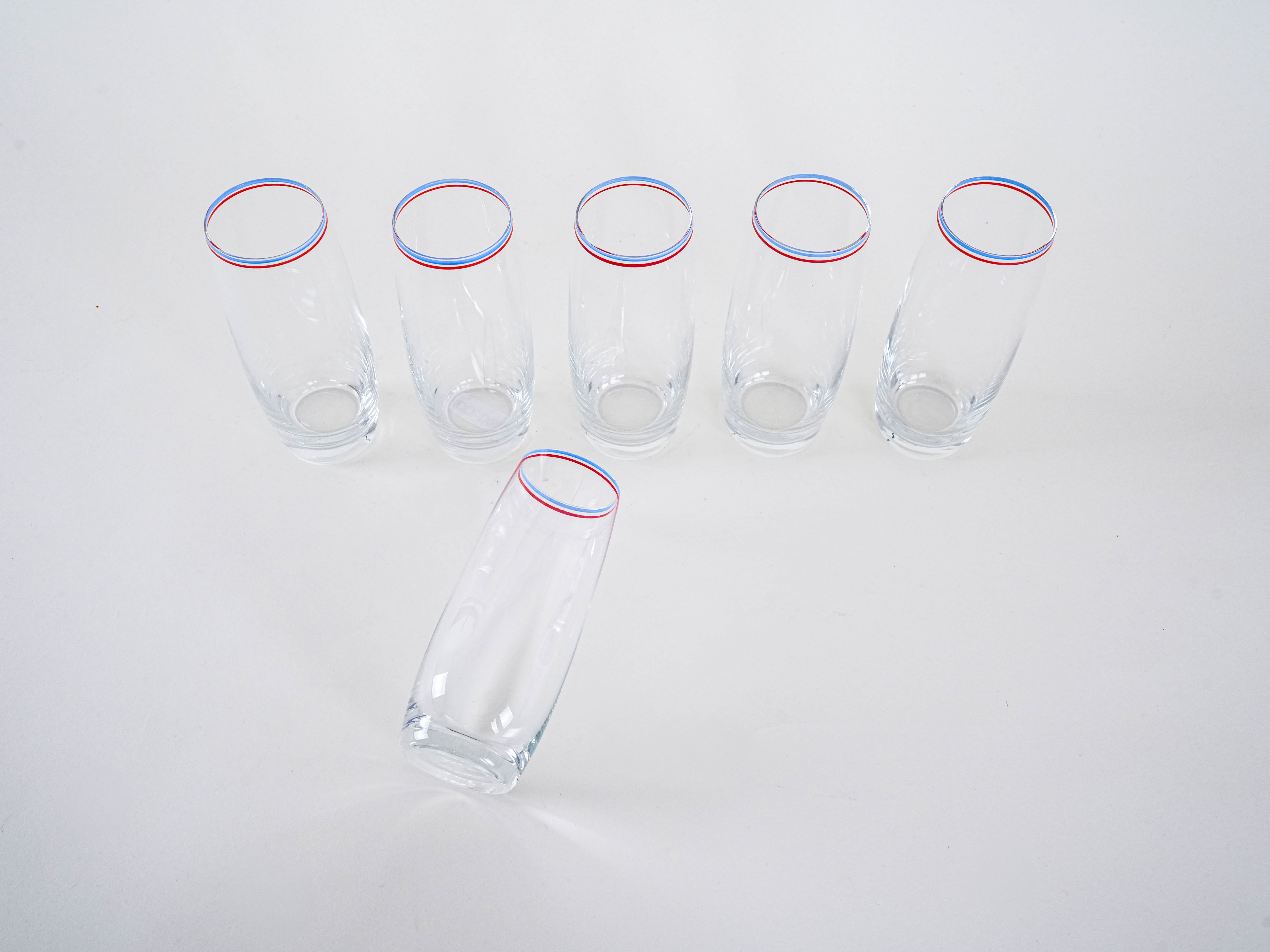 Glasses Set of 6 Transparent 1970s