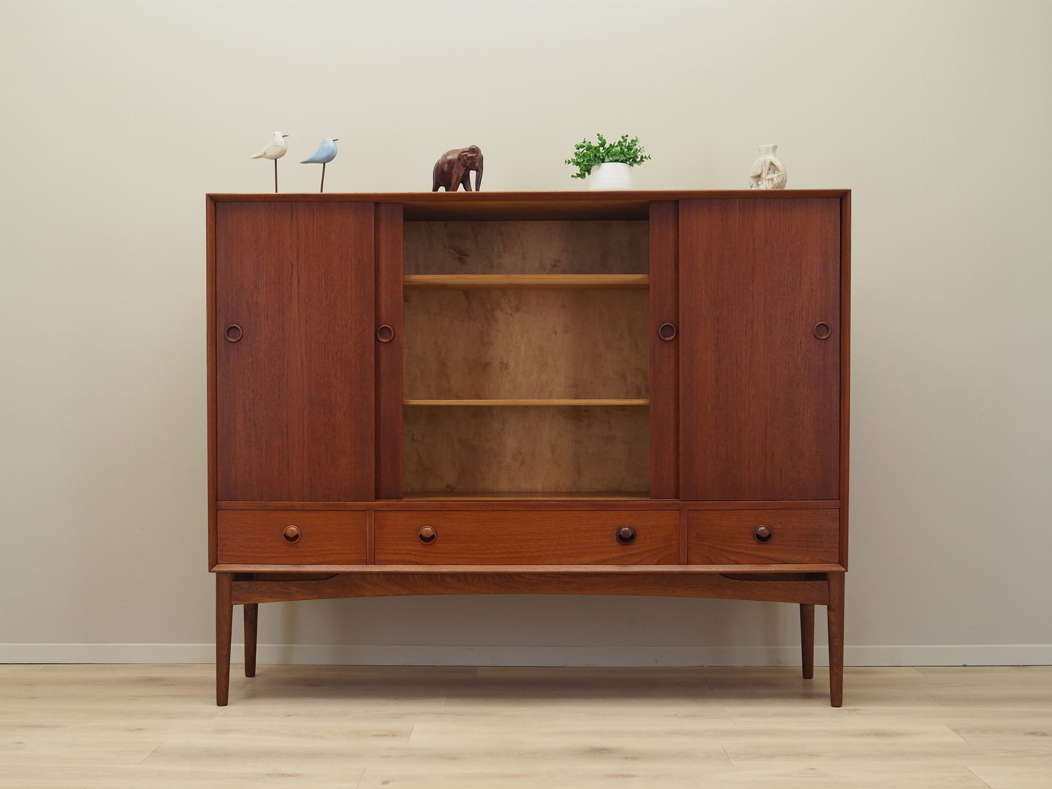 Highboard Teakholz Braun 1960er Jahre