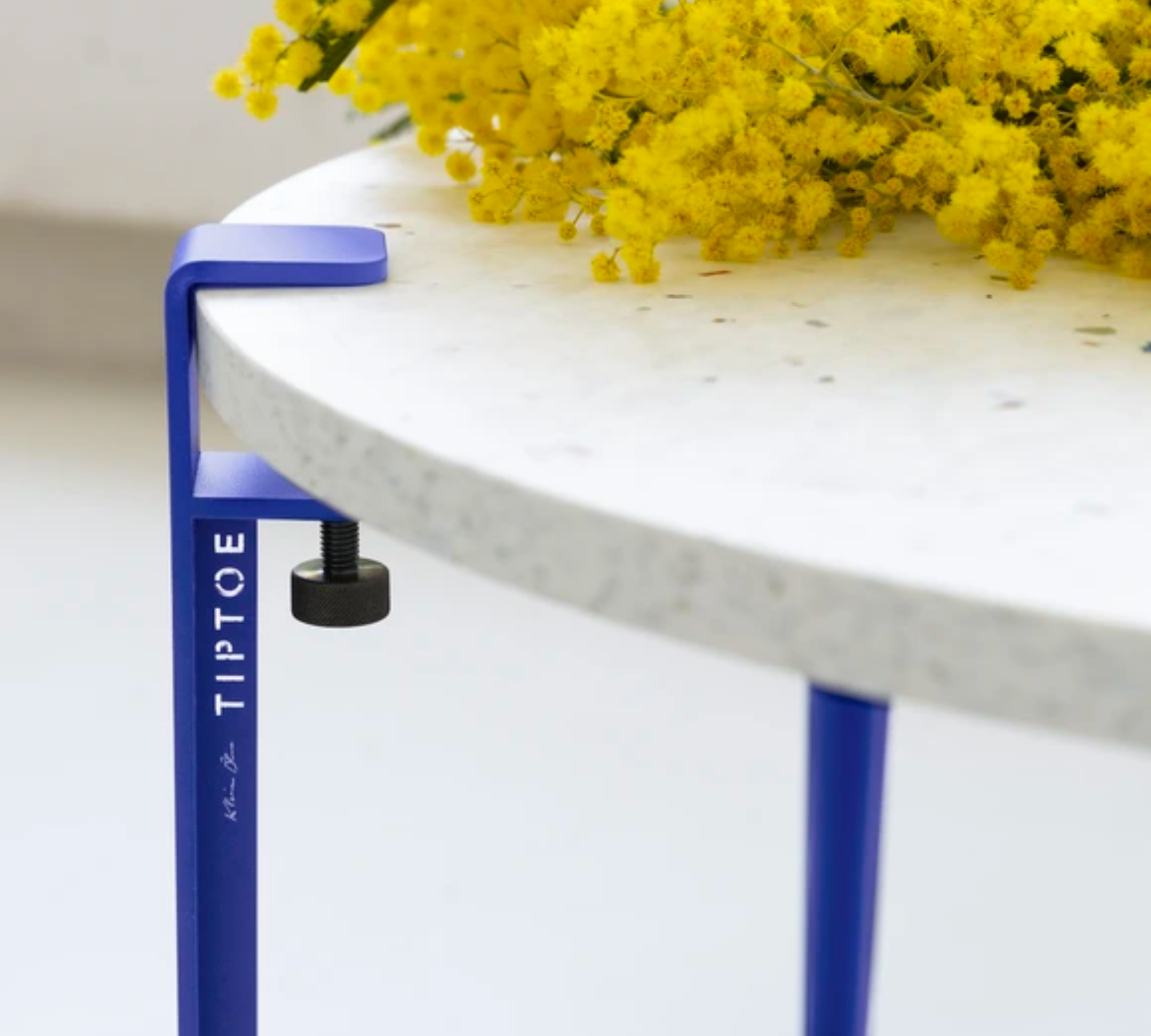 3x Tischbein Stahl Blau