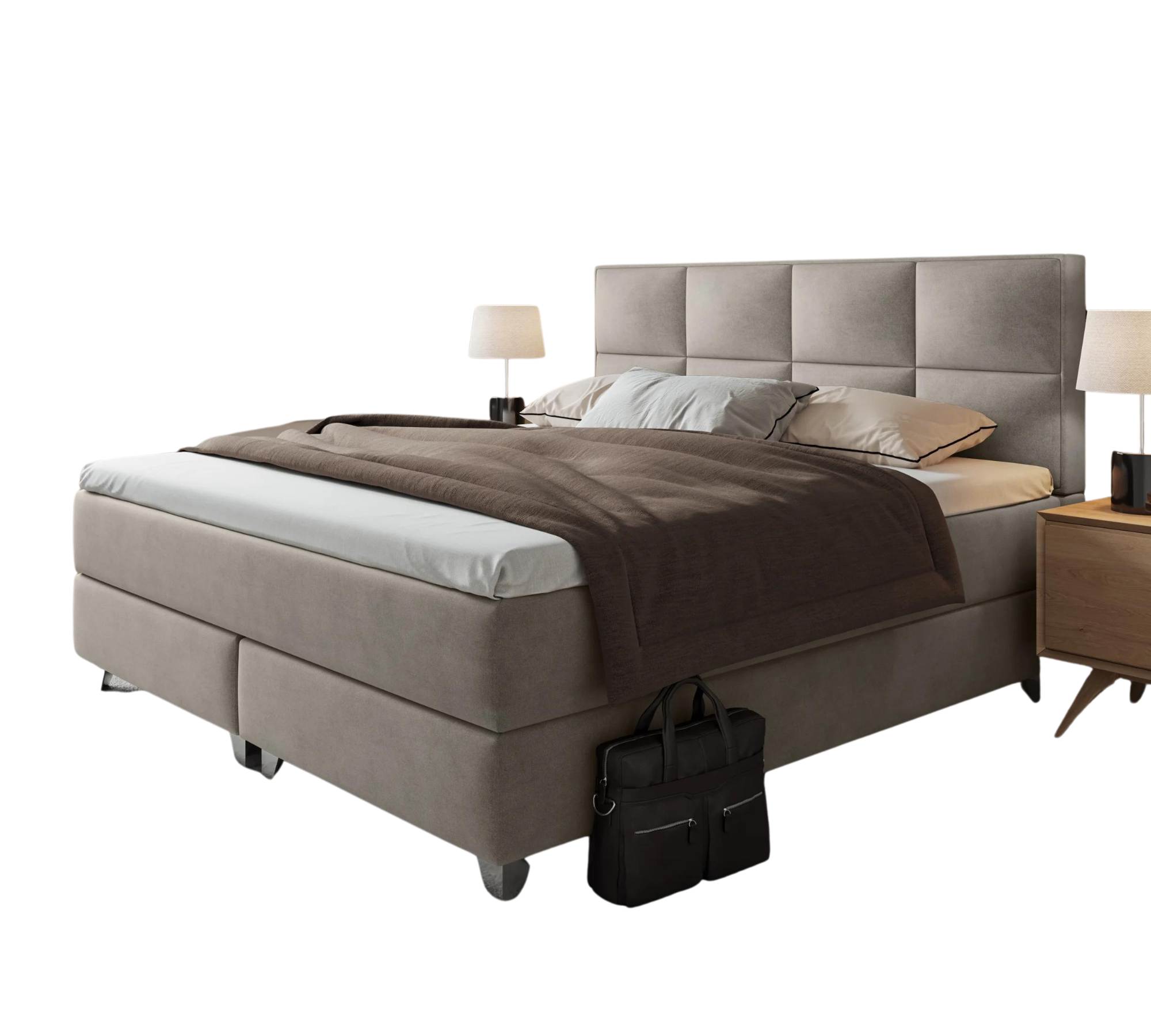 Boxspringbett Tonnentaschenfederkern Latex-Topper 