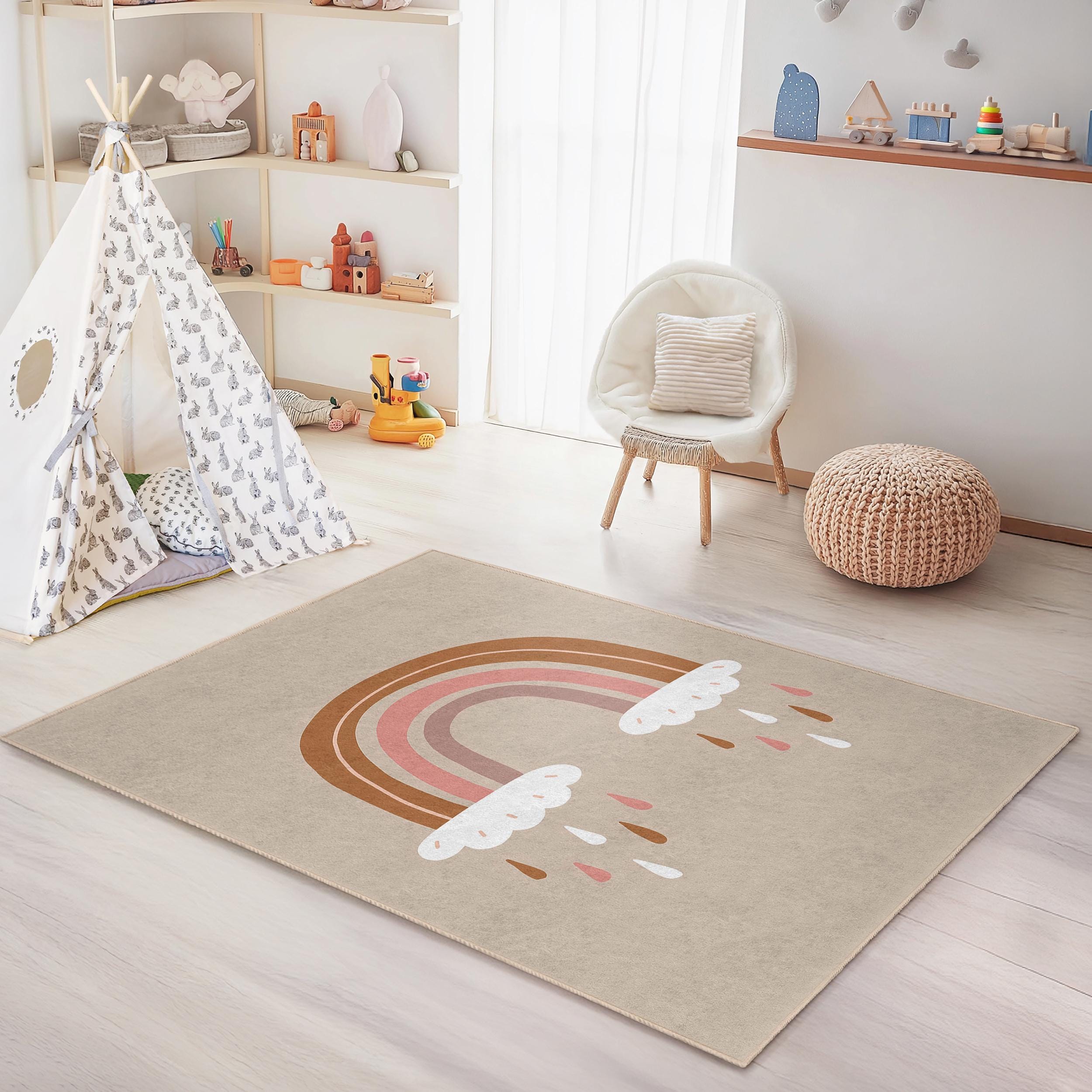 Regenbogen Kinderteppich Mehrfarbig 120x180cm
