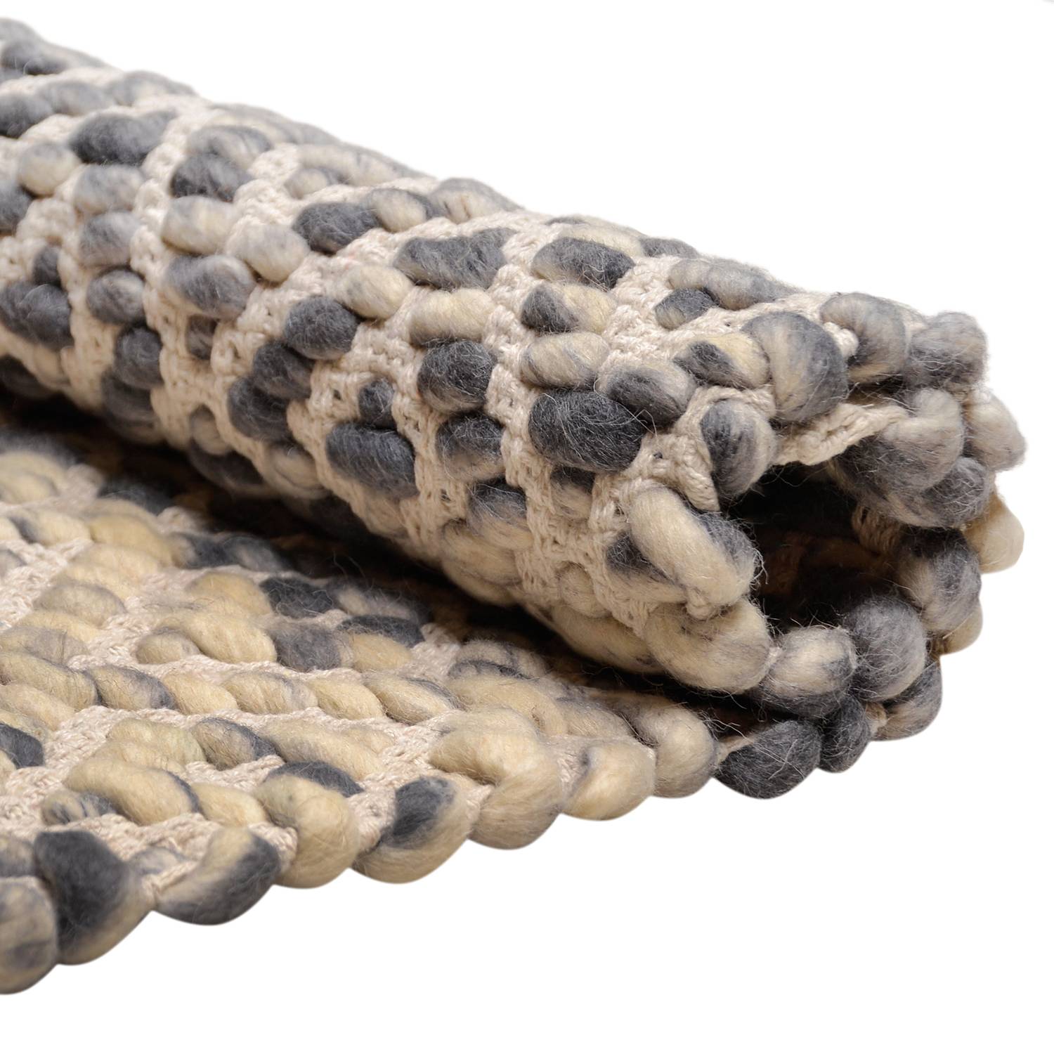 Smooth Comfort Diamond Carpet Wool Cotton Grey