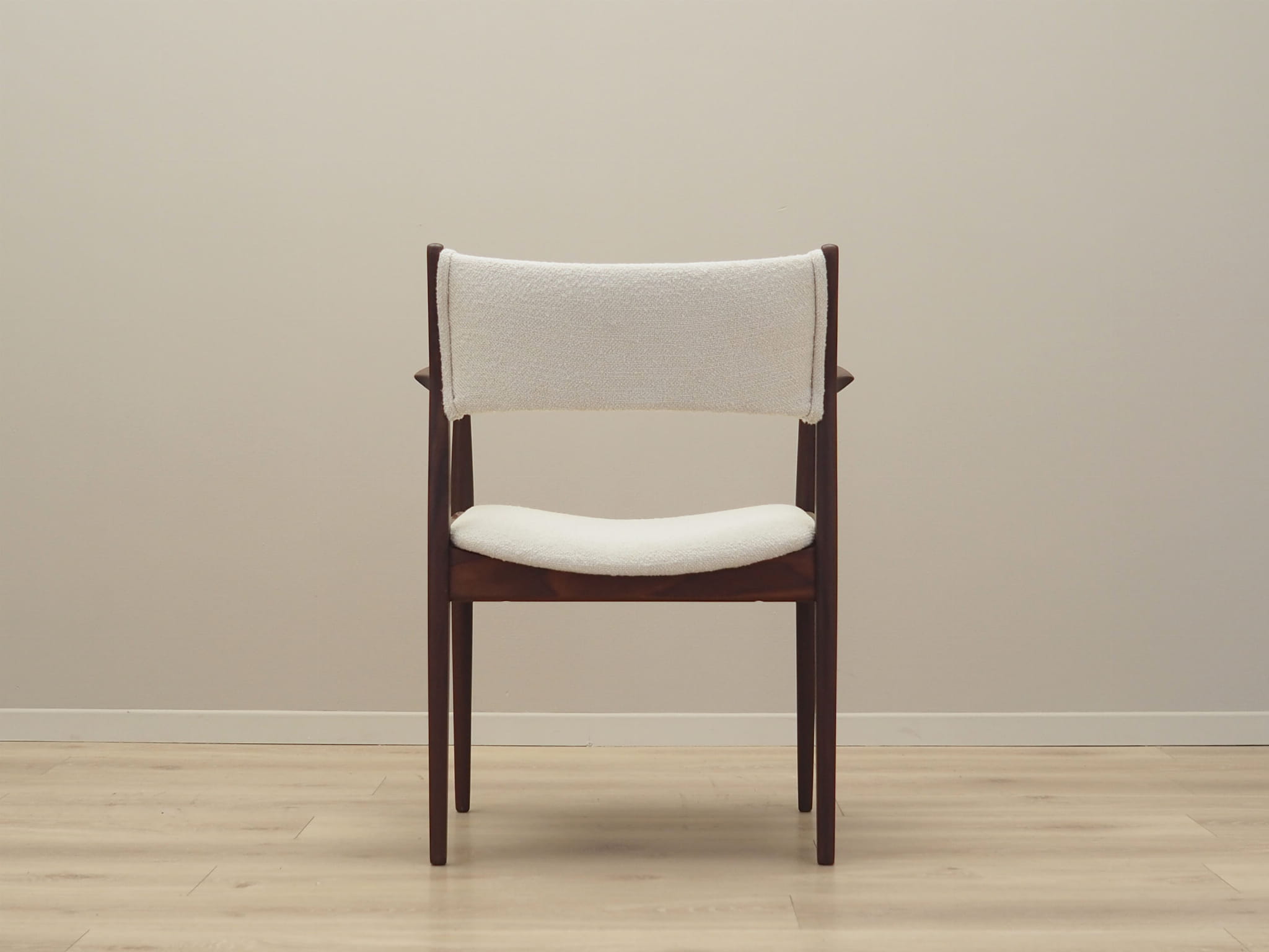 Vintage armchair Teak wood Textile Cream 1960s