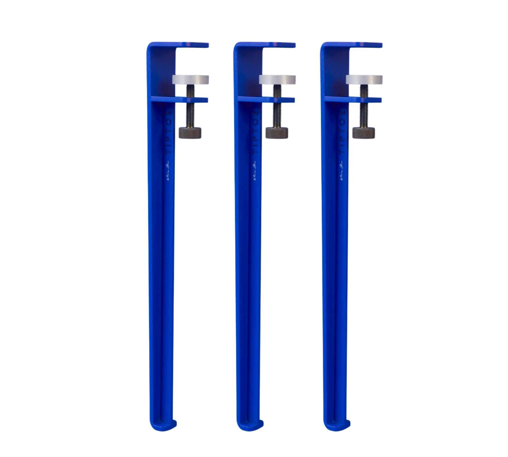 3x Tischbein Stahl Blau