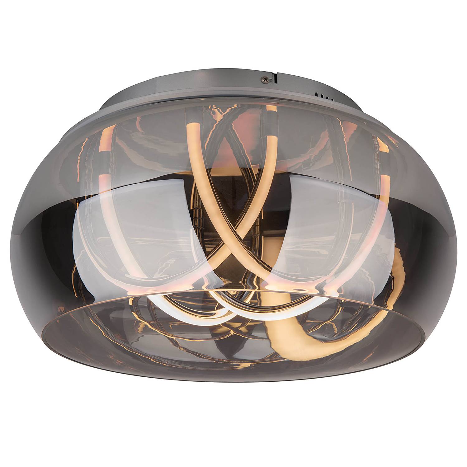Malou LED-Deckenleuchte Rauchglas Aluminium 3-flammig