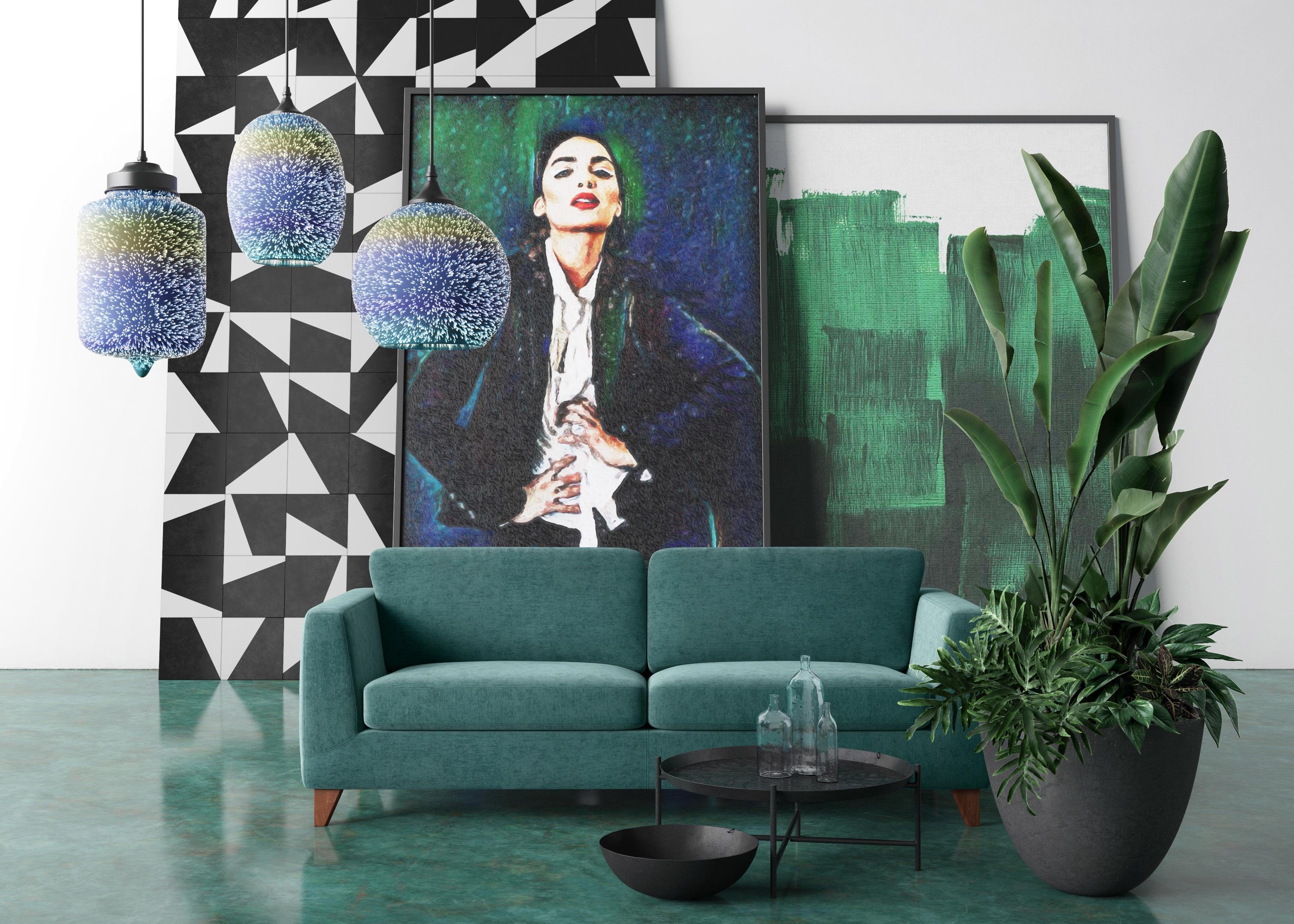 Pablo Sofa 3-Sitzer Textil Petrol-Grün