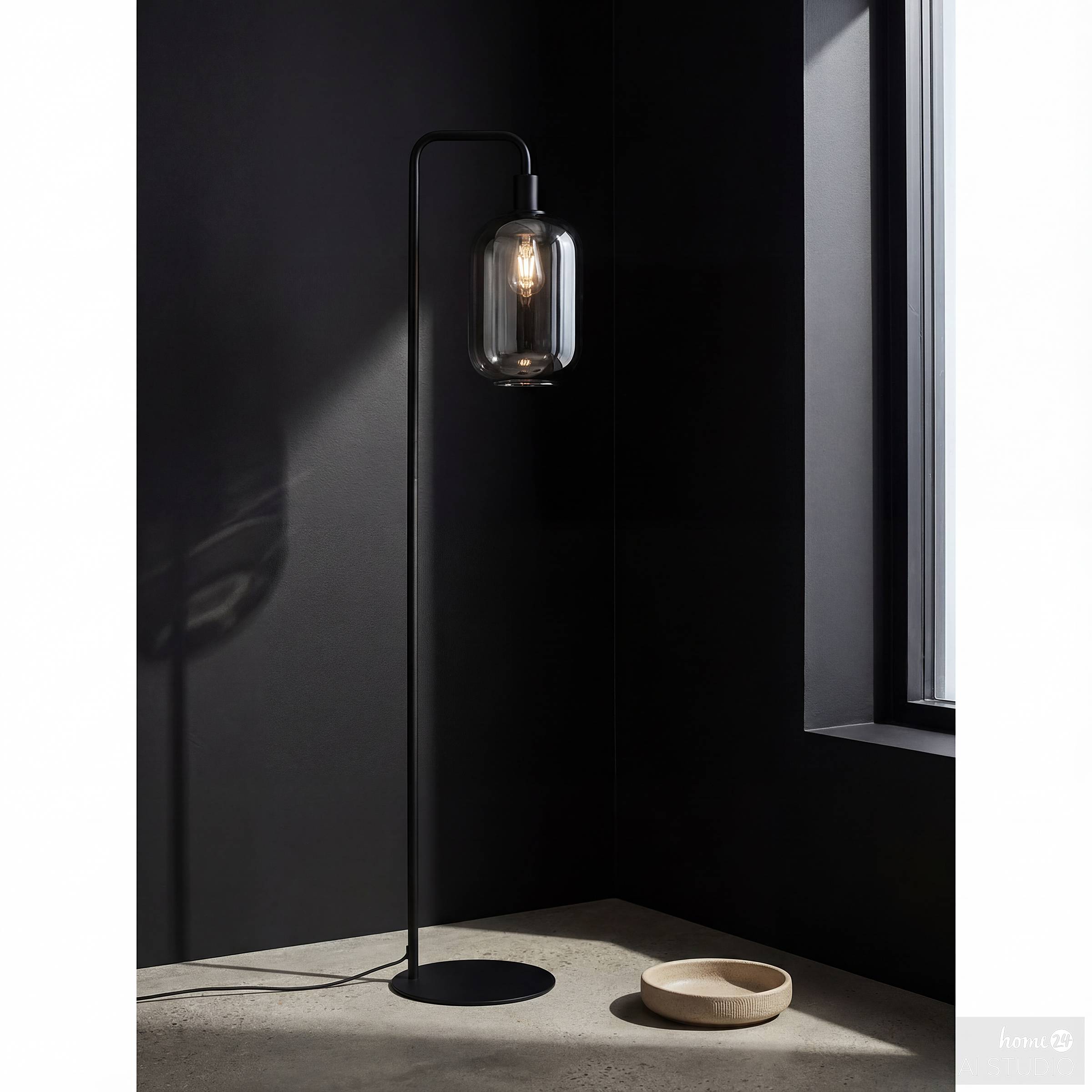 1-Flammig Typ B Mome Stehleuchte Rauchglas Eisen