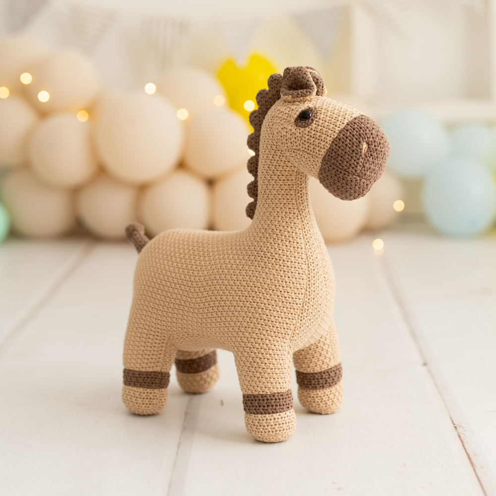 Pferd Mini Plüschtier Baumwolle Braun