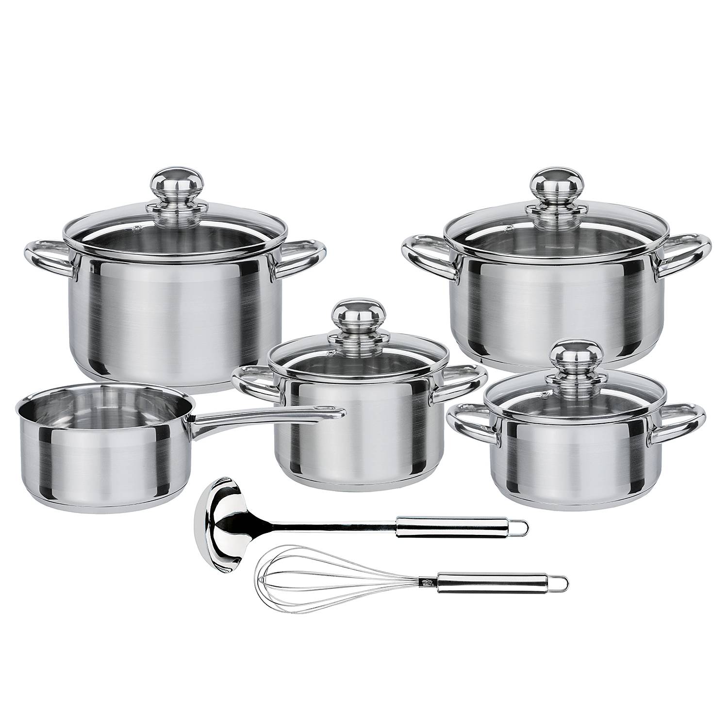 11x Topfset Silver Star Edelstahl Silber