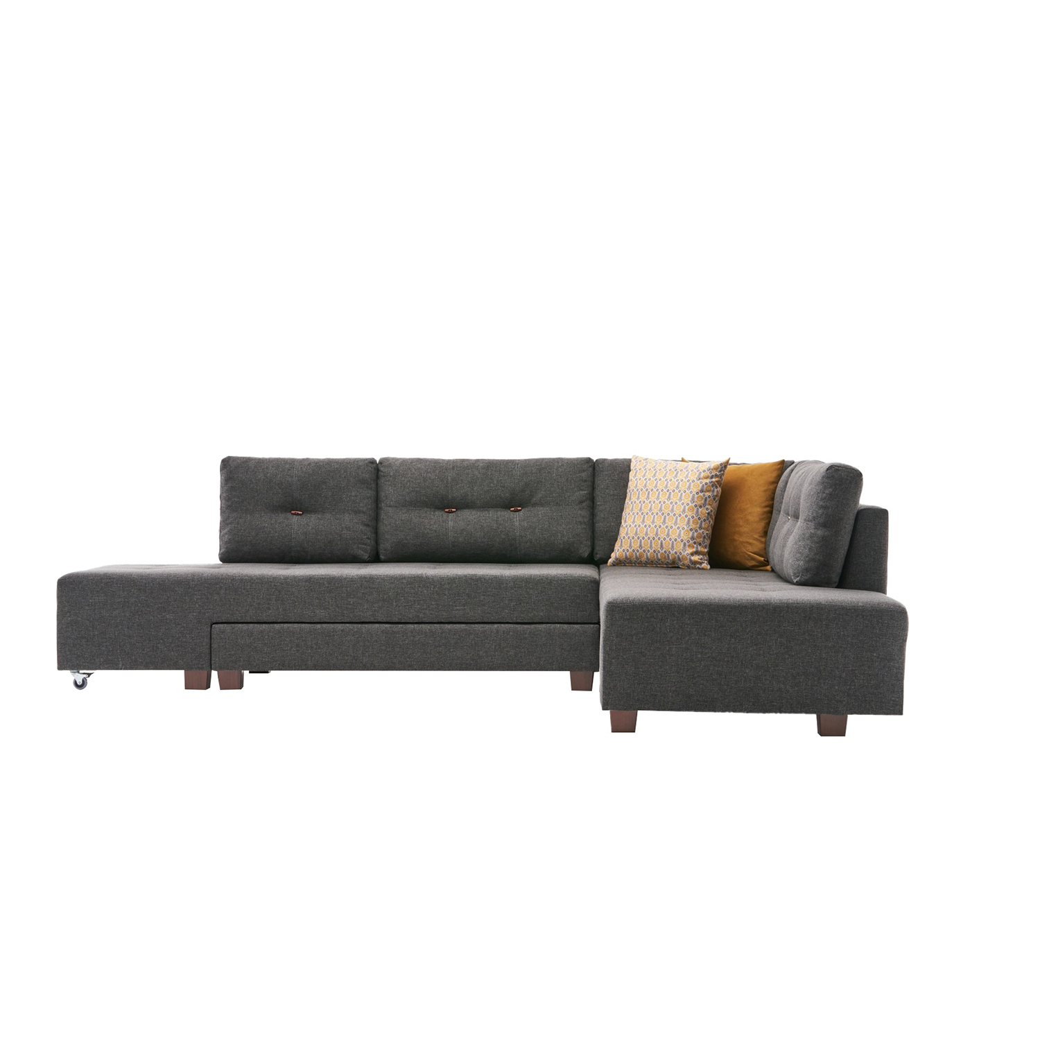 Manama Corner Sofa Bed Right - Anthracite