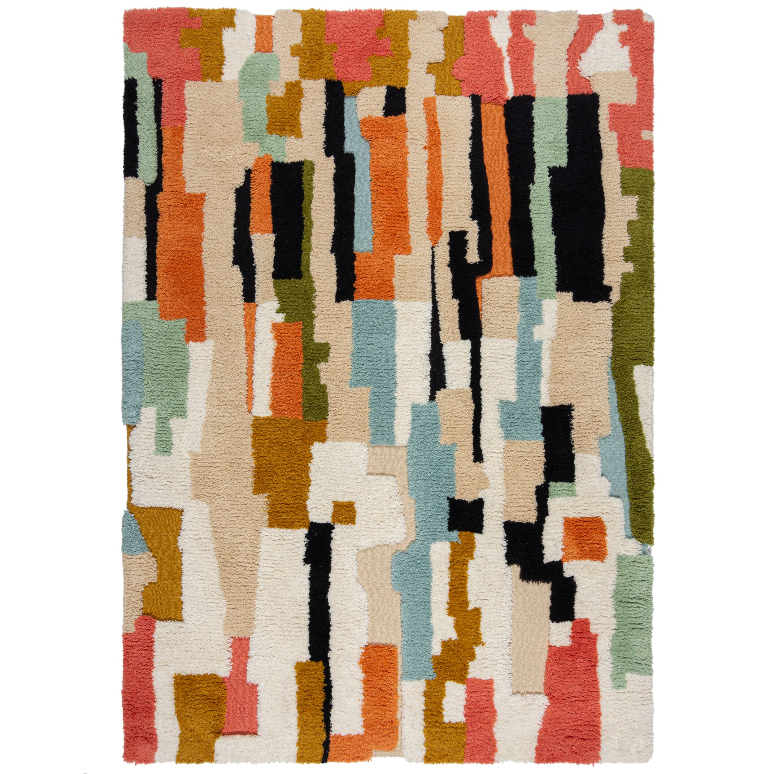 Zagora Geo Shaggy Teppich Wolle 160x230cm